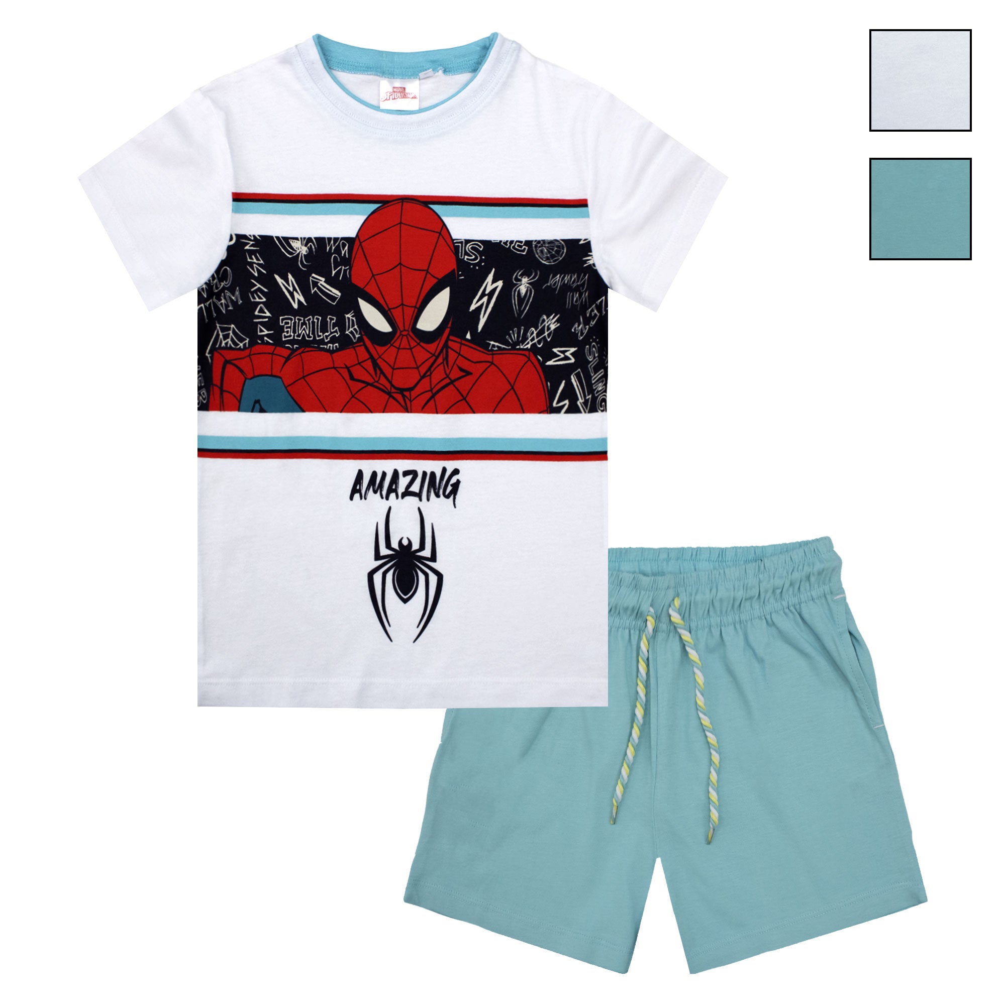 Completo bambino Marvel Spiderman t-shirt in cotone estivo