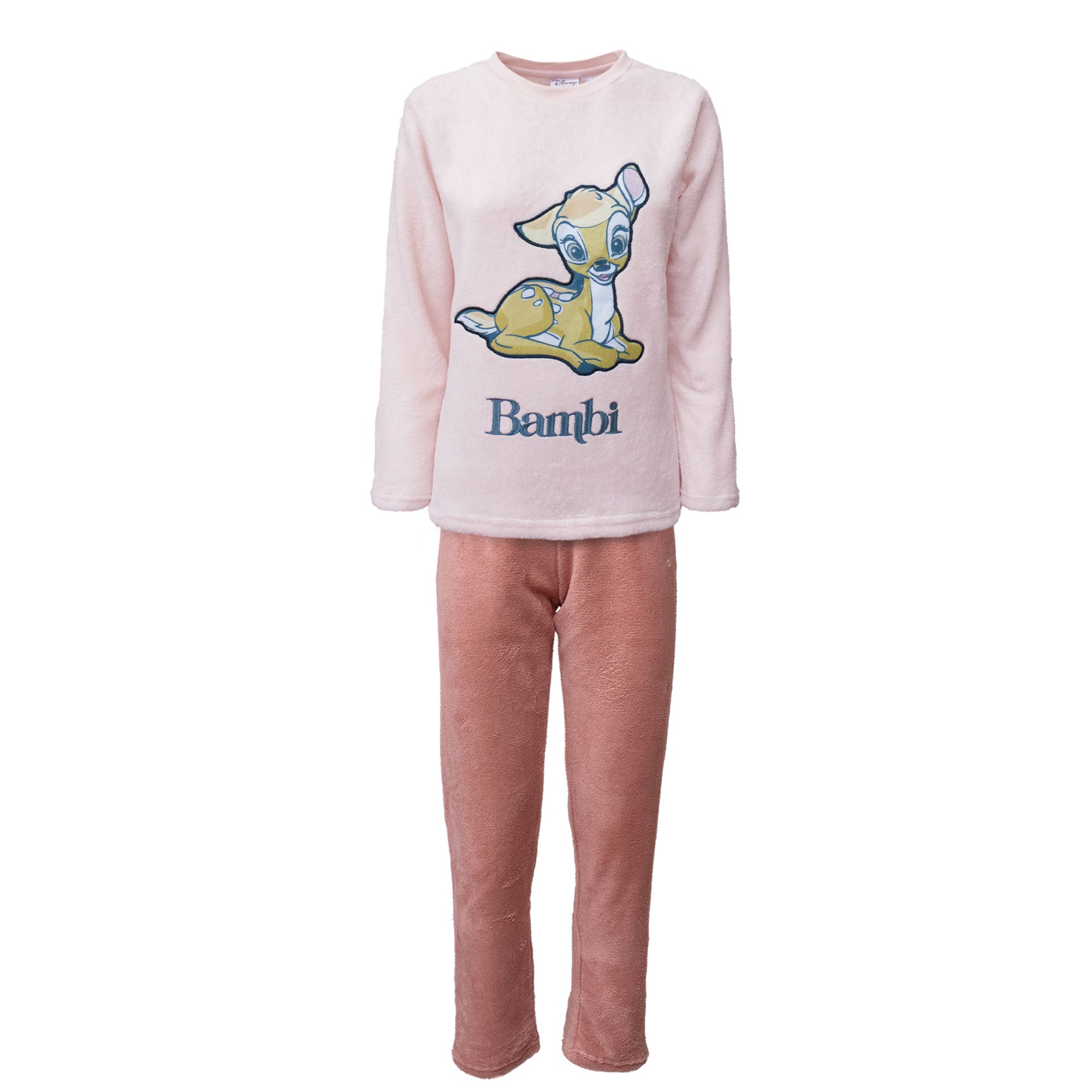 Pigiama Disney Bambi donna ragazza lungo invernale in pile