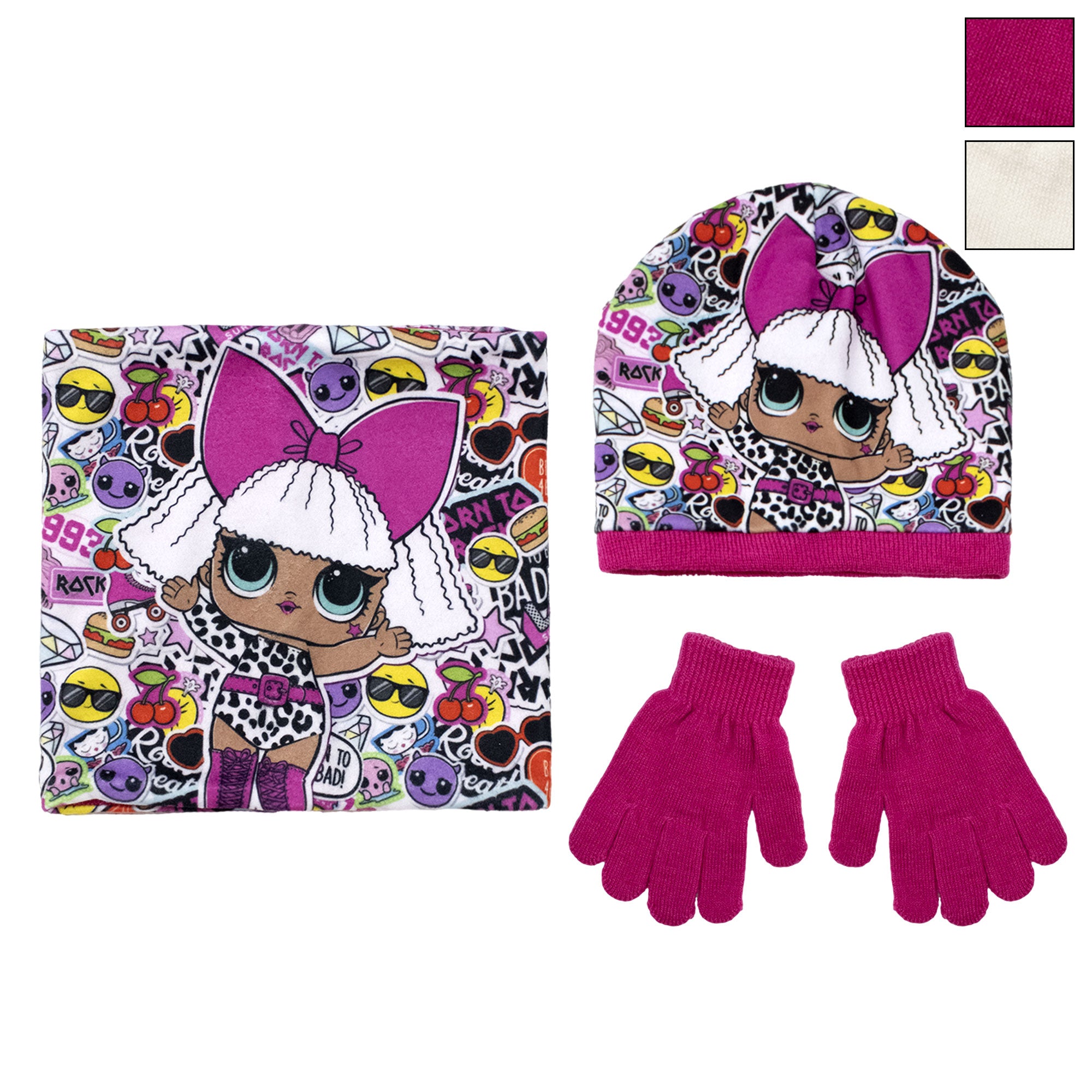 Set cappello guanti e scaldacollo invernale cappellino bambina LOL Surprise 1278