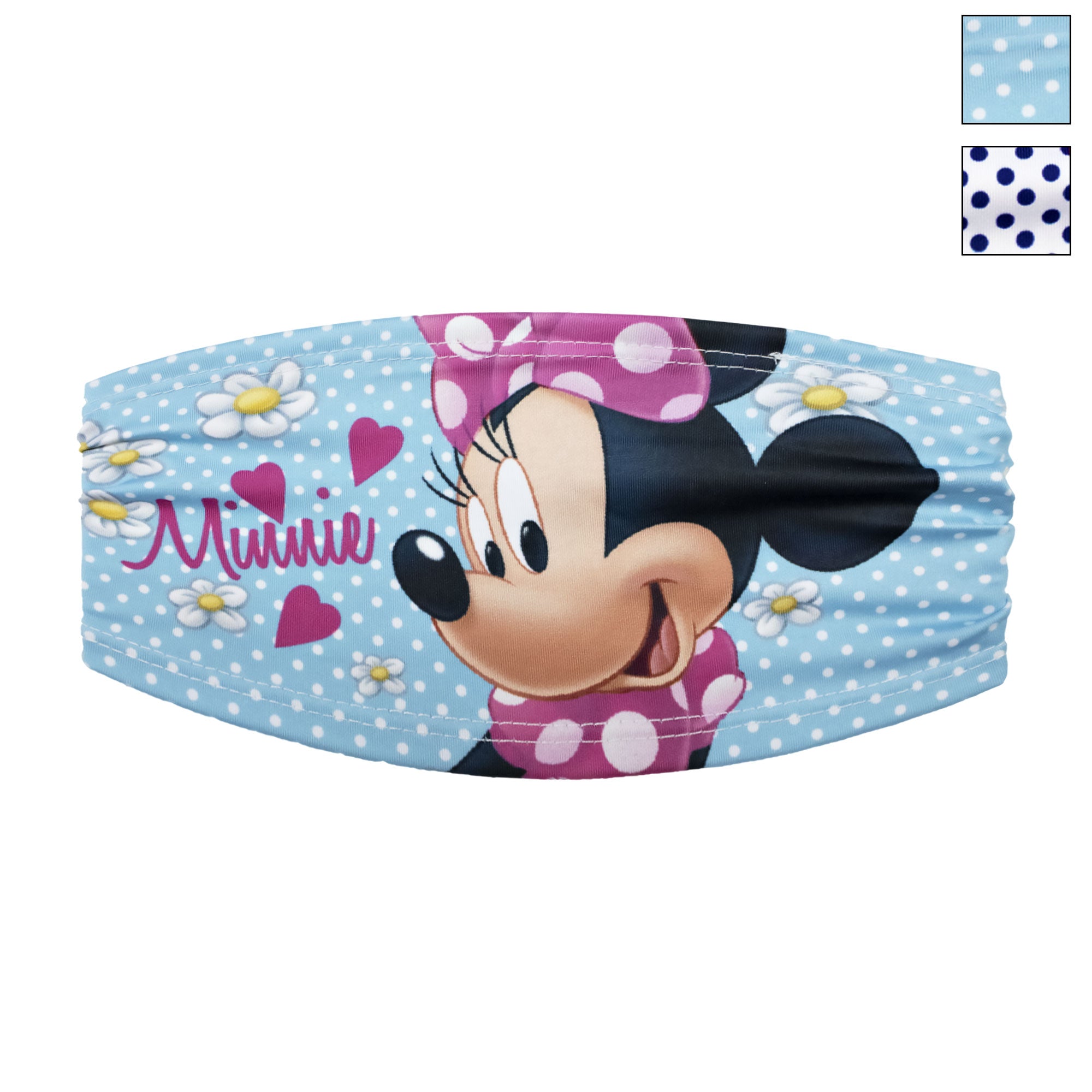 Fascia per capelli elastica Disney Minnie ufficiale stampata per bambina 1855