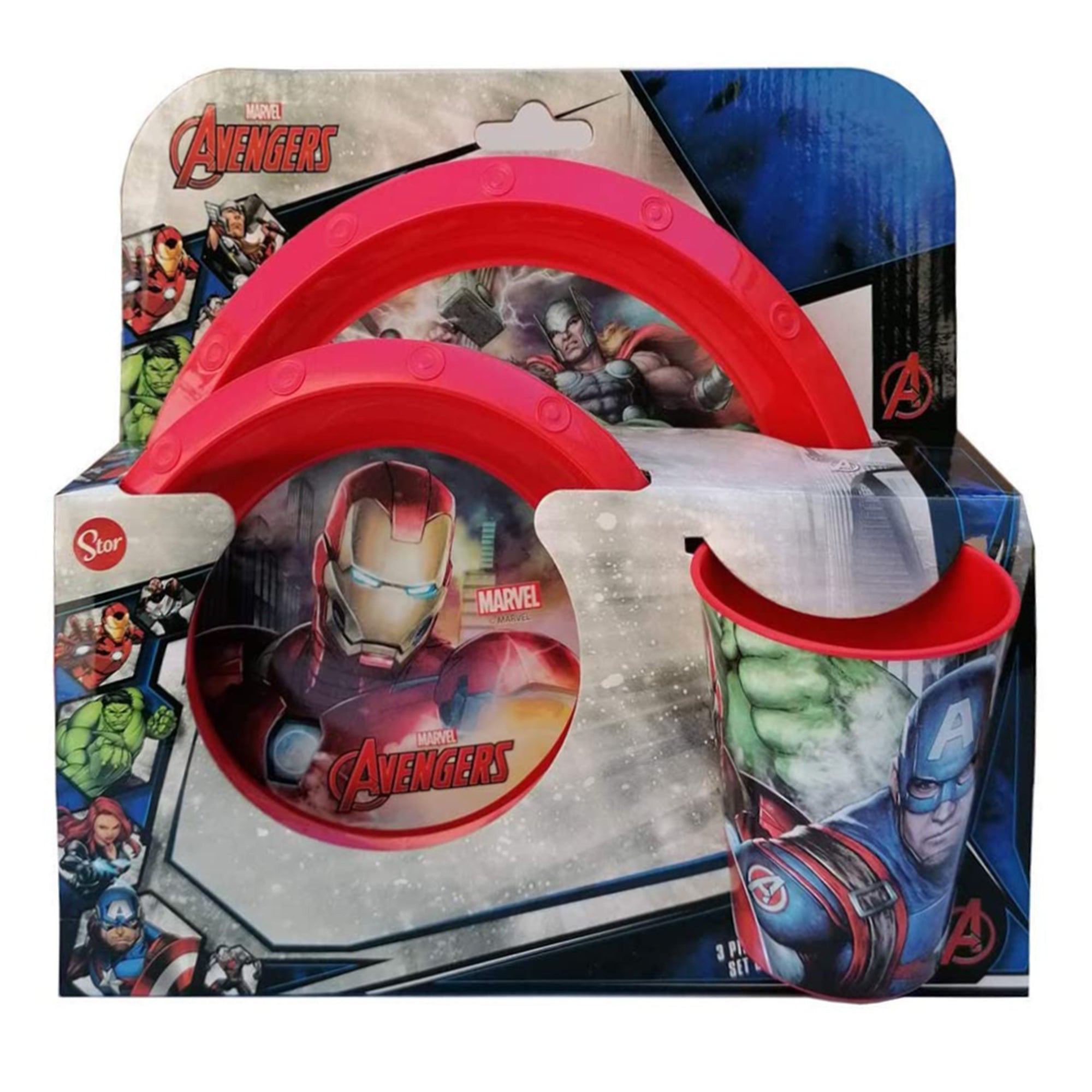 Set Pappa Avengers Supereroe Piatto Piano Piatto Fondo E Bicchiere Bambino 3278