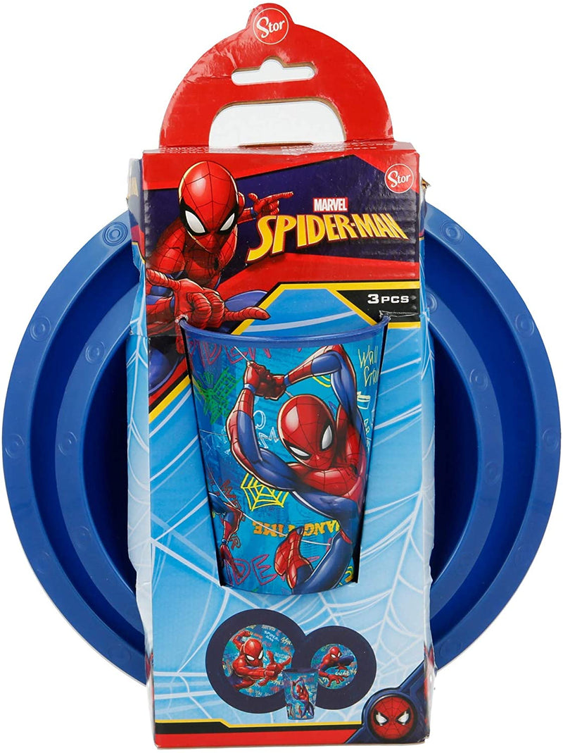 Set colazione 3 pezzi Marvel Spiderman piatto bicchiere e scodella asi