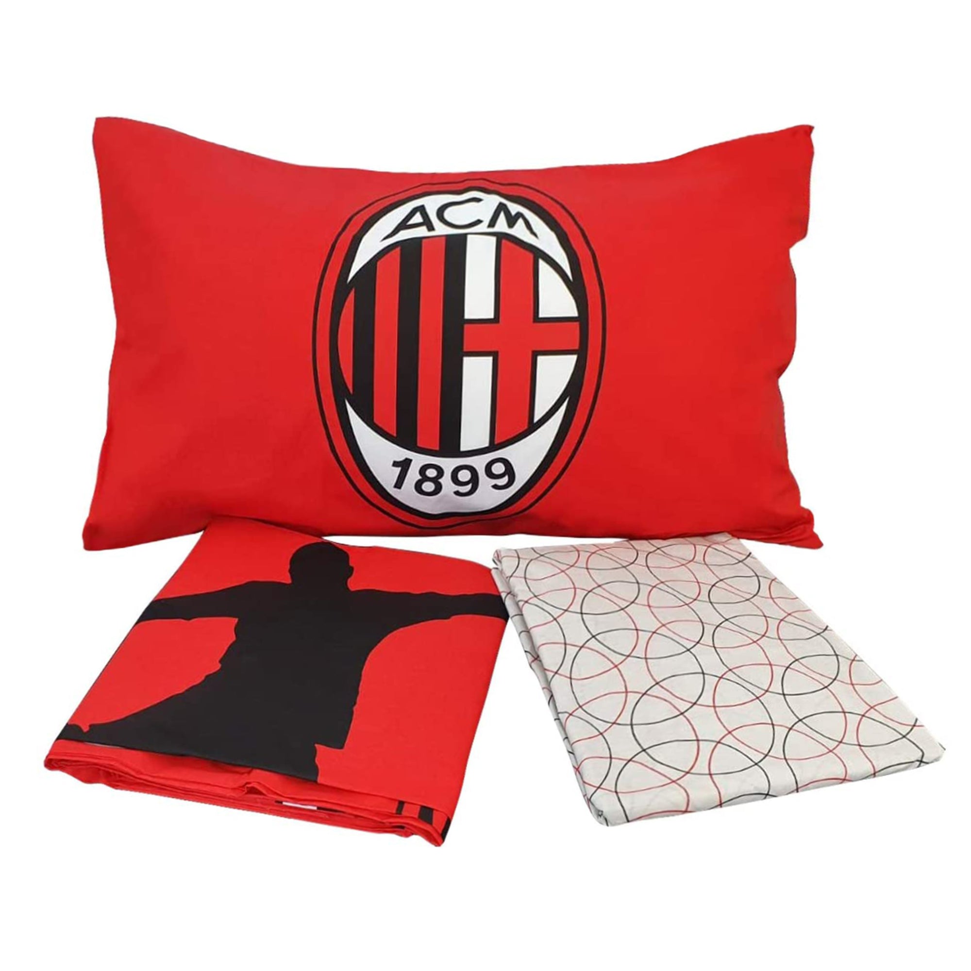 Completo lenzuola singolo AC Milan Ufficiale Originale cotone calcio 3289