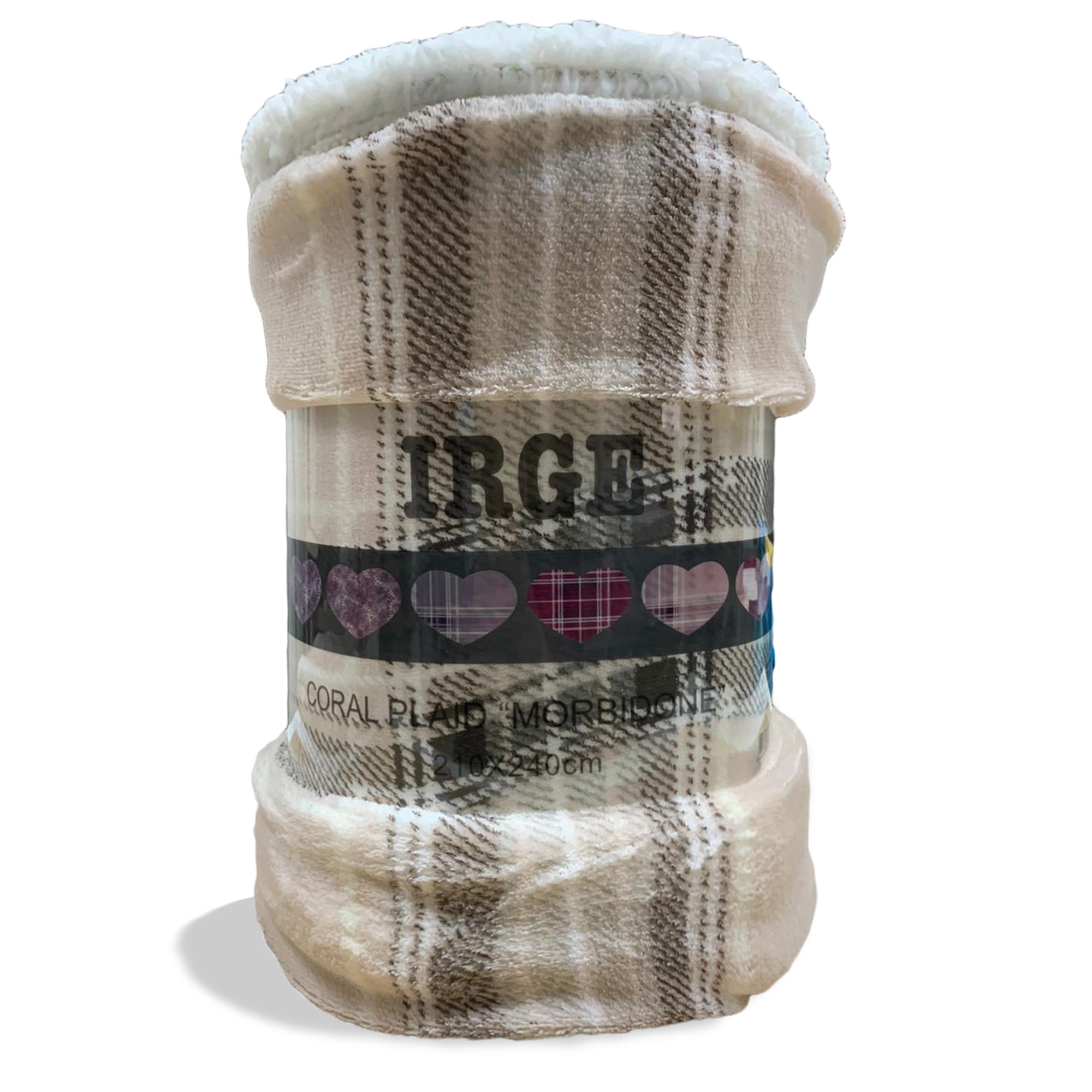 Plaid coperta Irge con ricciolino microfibra multifunzionale 210x240 cm 3520