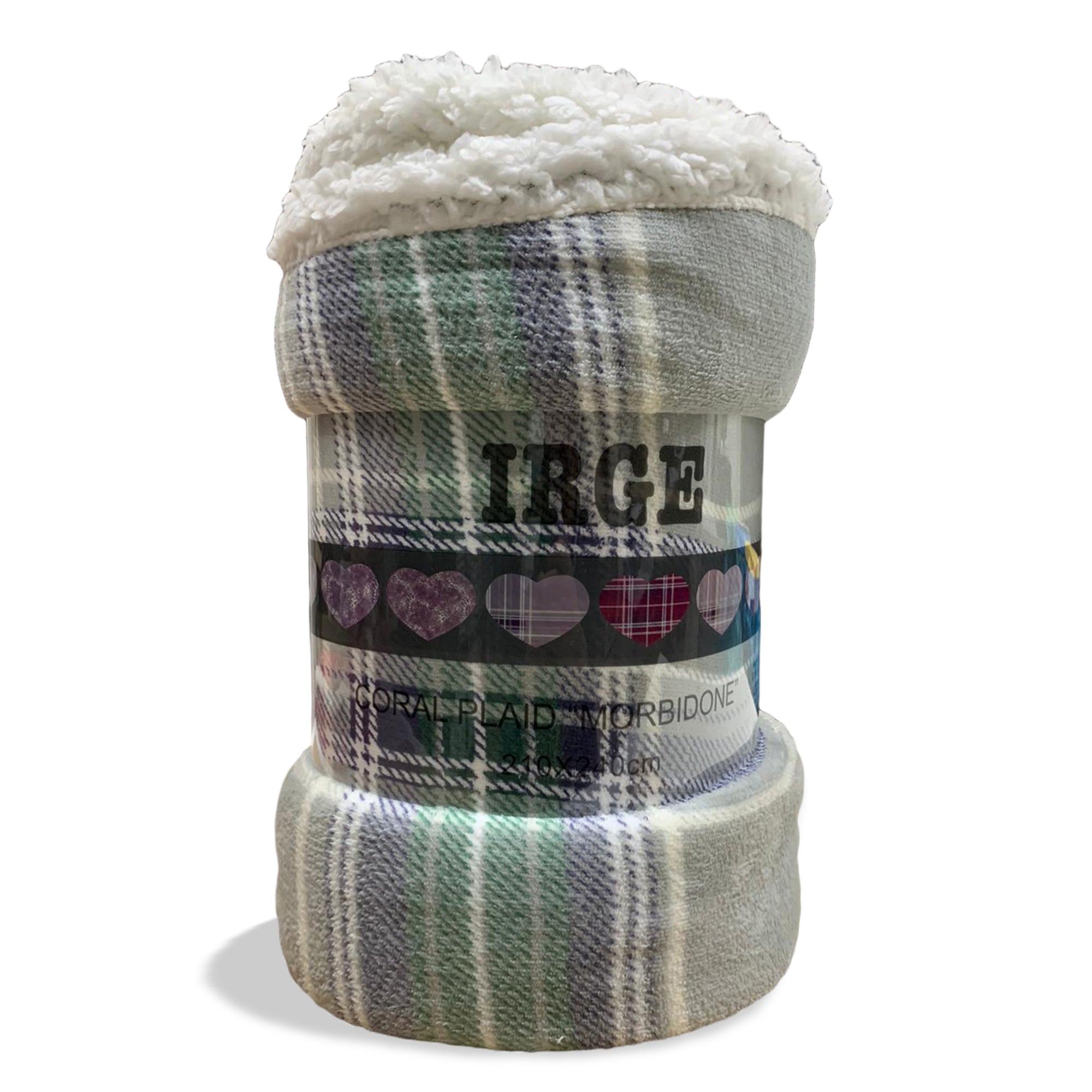 Plaid coperta Irge con ricciolino microfibra multifunzionale 210x240 cm 3520