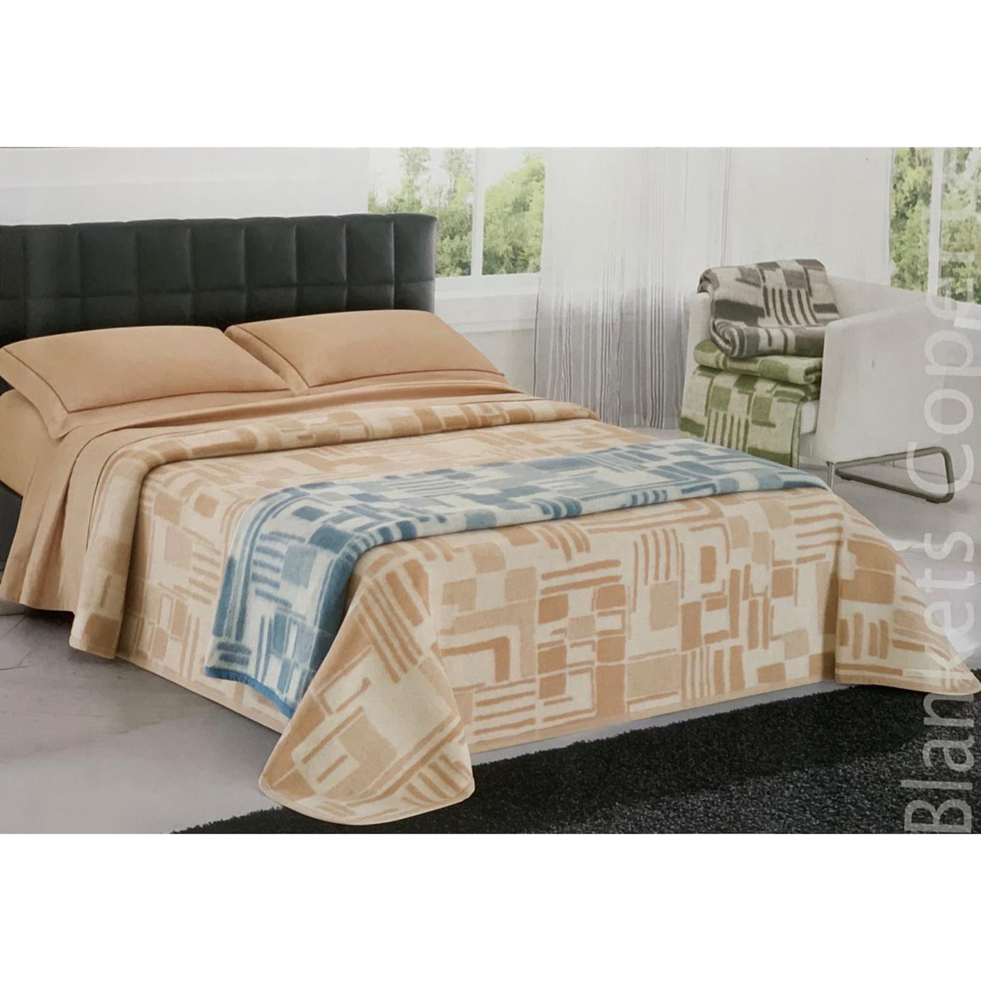 Coperta invernale in misto lana Boston Blankets matrimoniale letto 2 piazze 3642