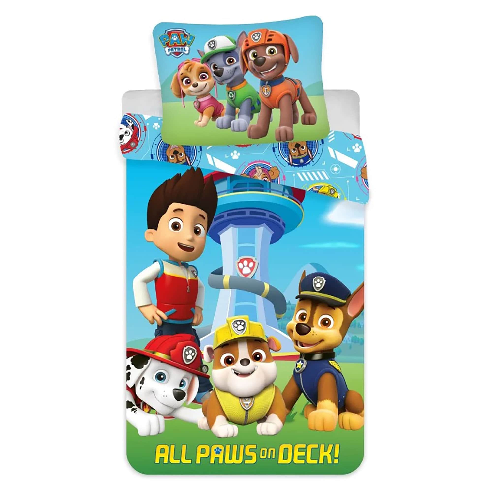 Set lettino copripiumino + federa prodotto ufficiale Paw Patrol in cotone 3840