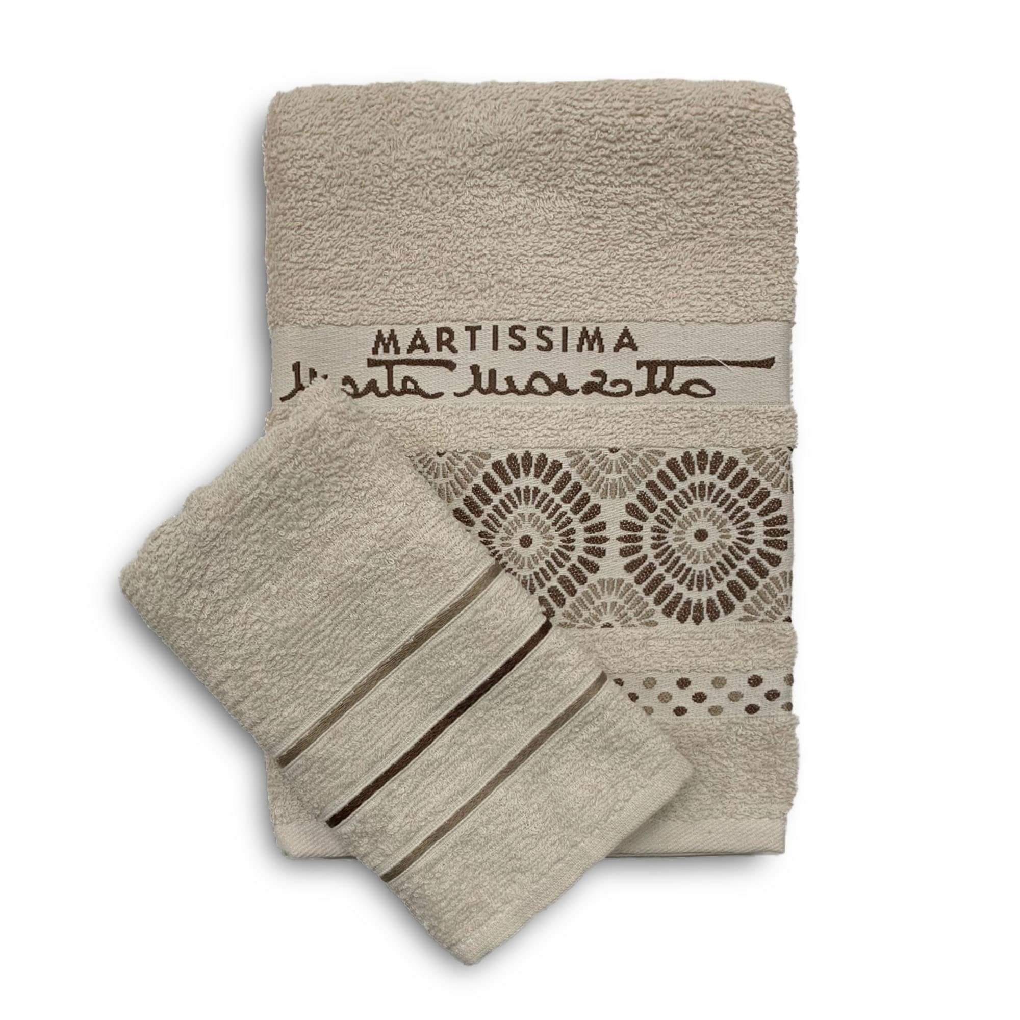 Set asciugamani bagno 1+1 in cotone viso e ospite Martissima Marta Marzotto 3934