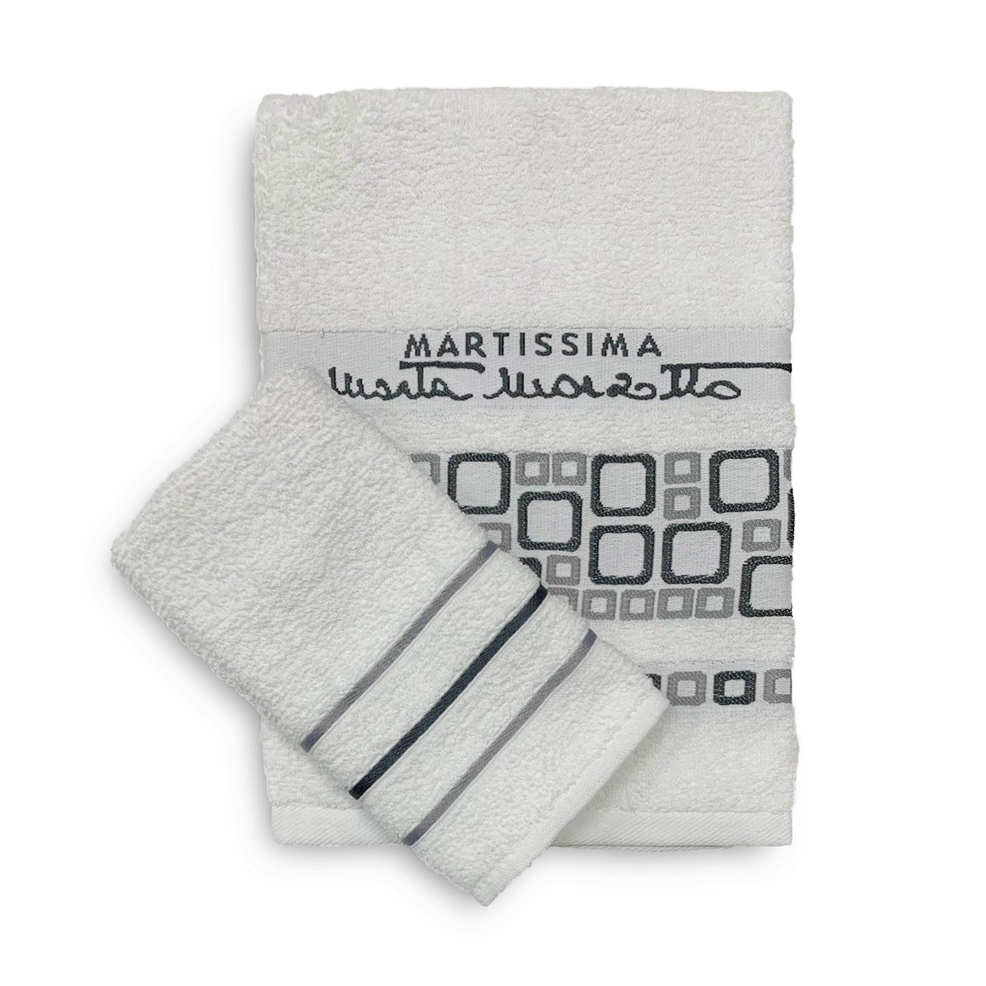 Set asciugamani bagno 1+1 in cotone viso e ospite Martissima Marta Marzotto 3935