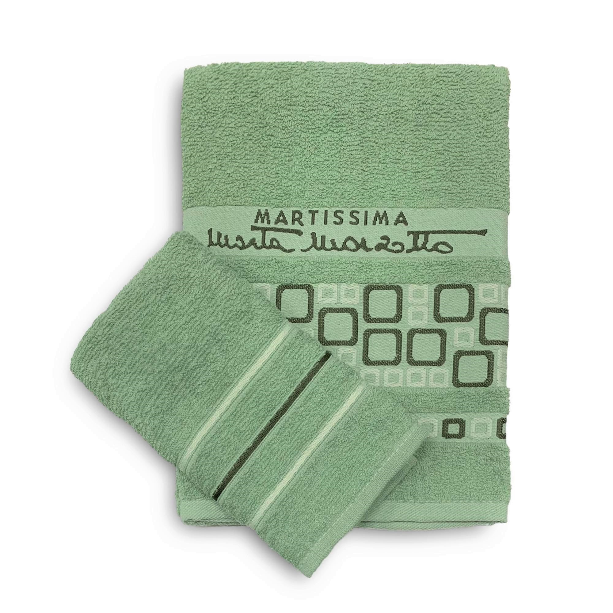 Set asciugamani bagno 1+1 in cotone viso e ospite Martissima Marta Marzotto 3935