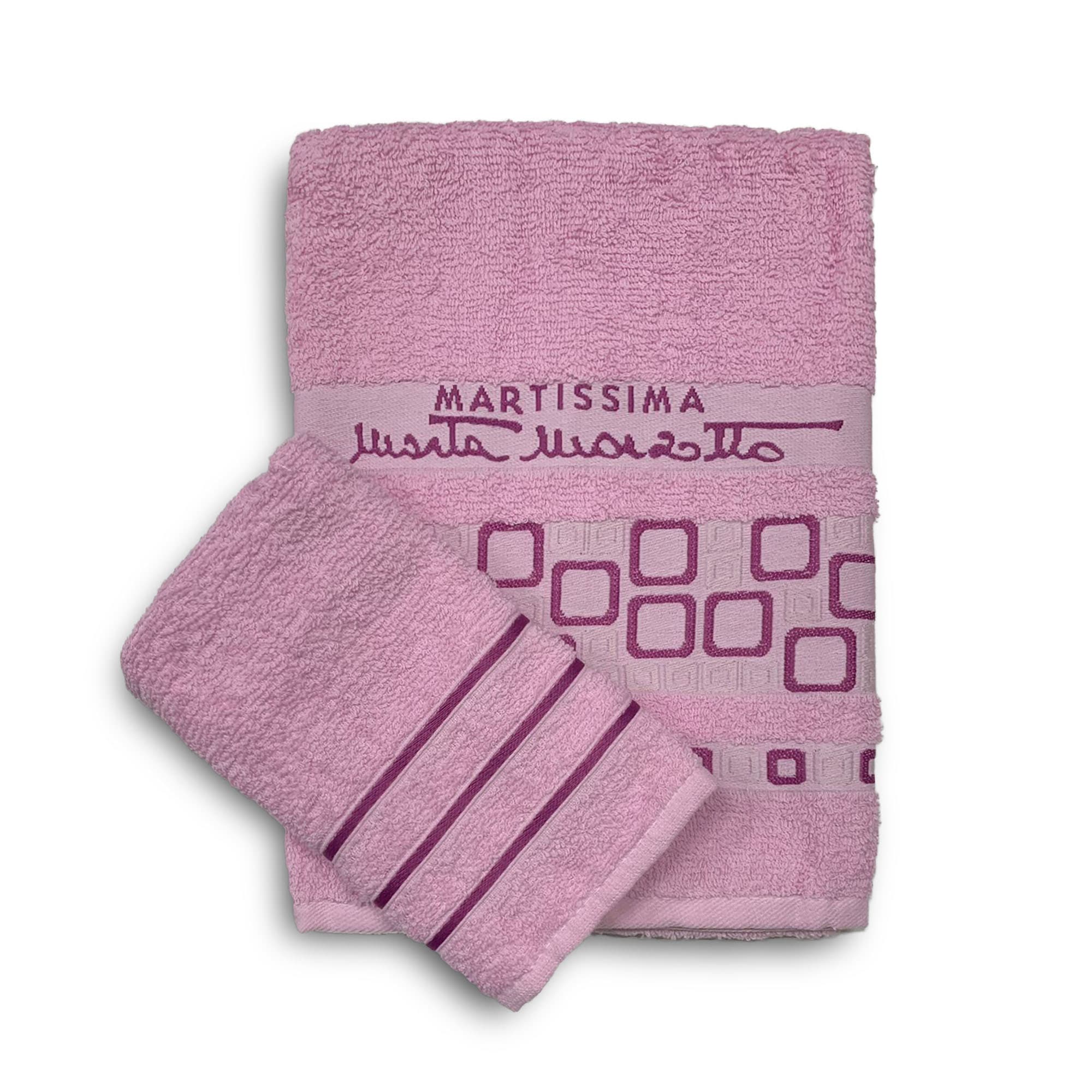 Set asciugamani bagno 1+1 in cotone viso e ospite Martissima Marta Marzotto 3935