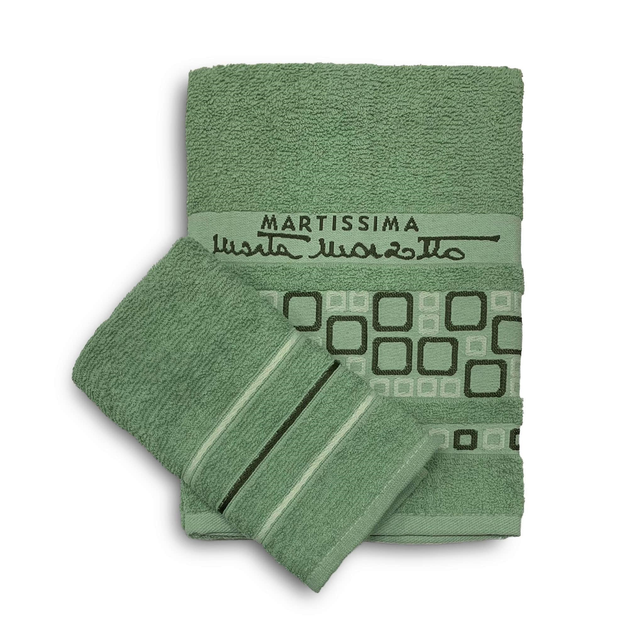 Set asciugamani bagno 1+1 in cotone viso e ospite Martissima Marta Marzotto 3935