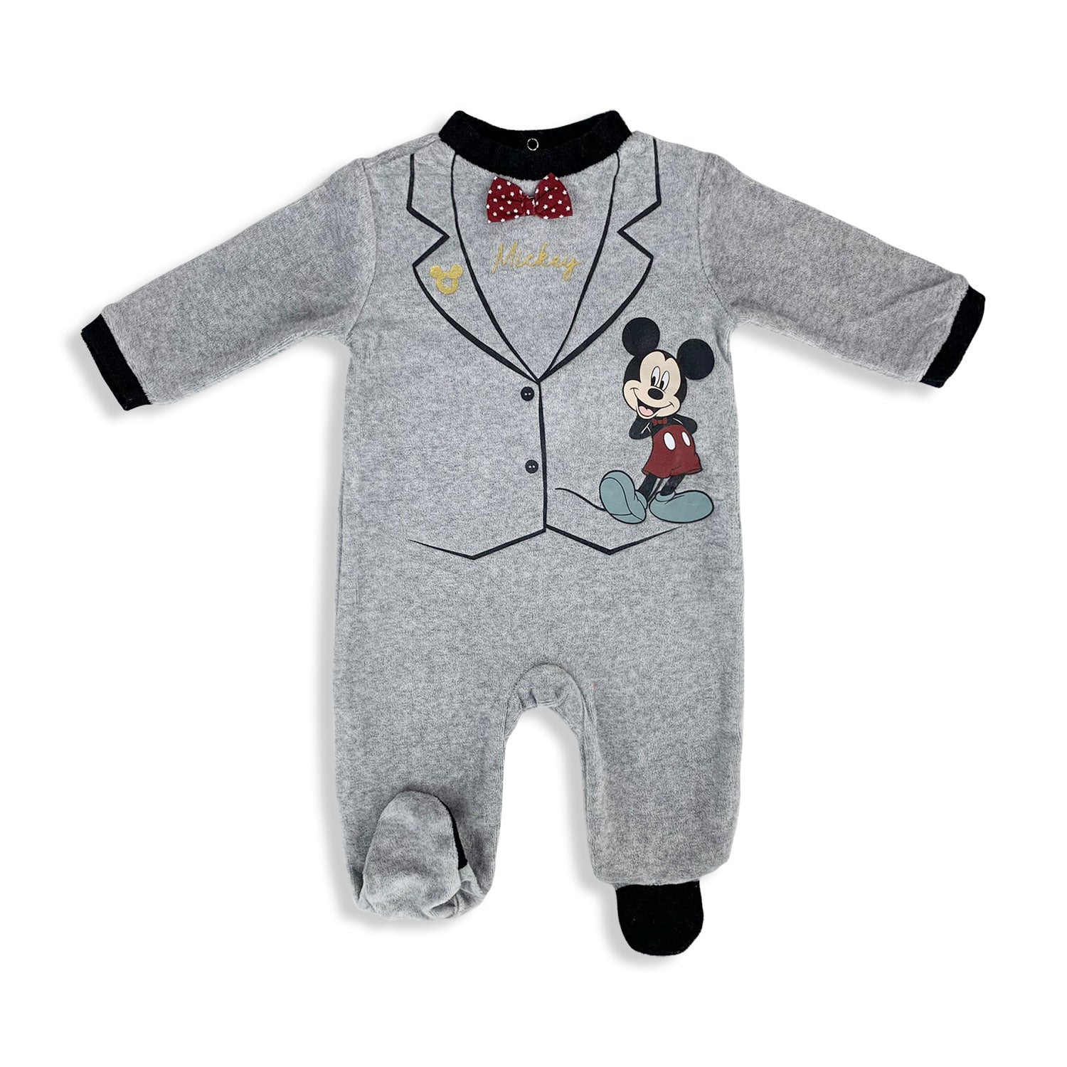 Tutina Disney Pagliaccetto neonato Mickey Mouse Pigiama in velluto bimbo 4825