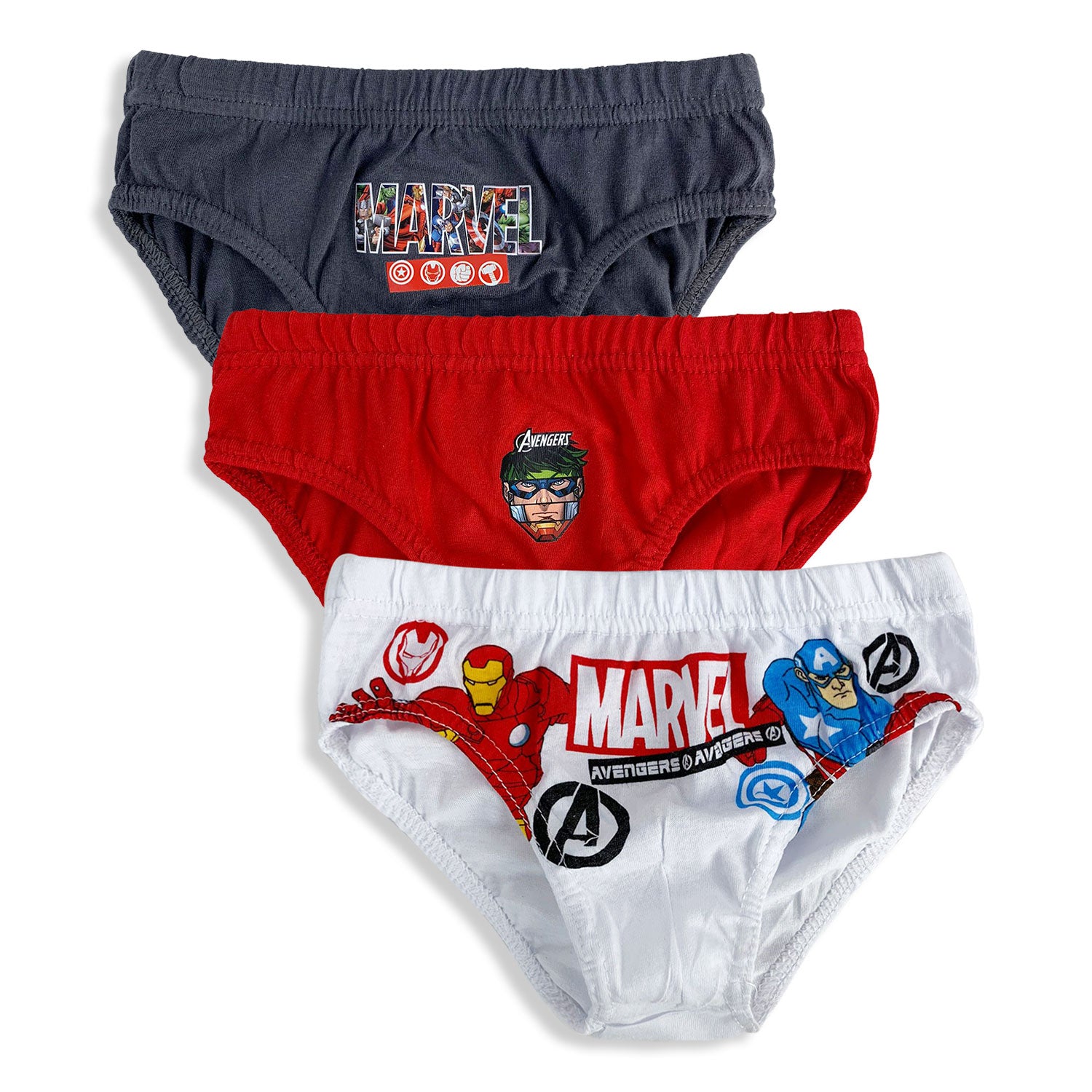 Slip Marvel Avengers 3 pezzi ufficiale bambino shorties mutandine intimo 4828