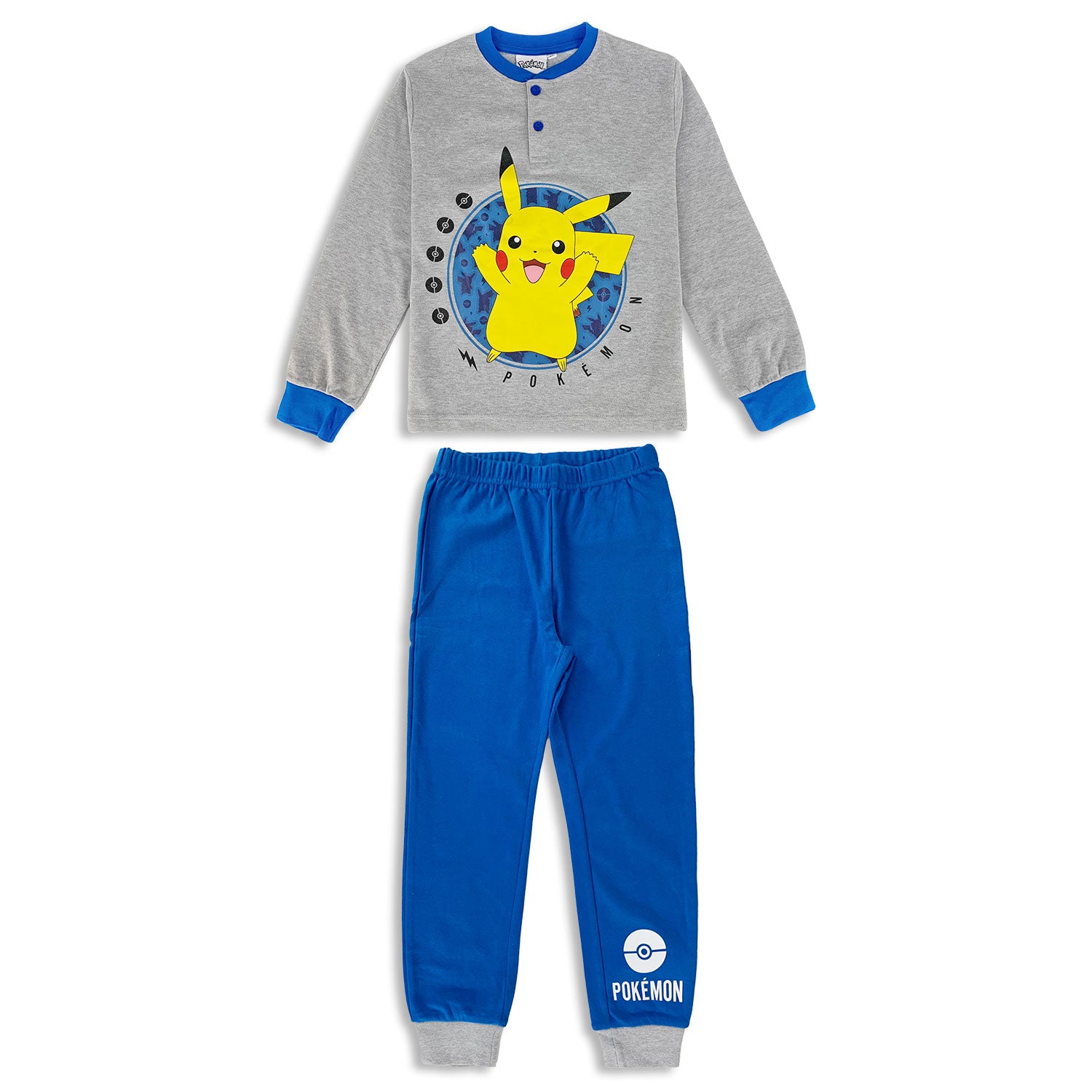 Pigiama Pokemon Pikachu bimbo lungo maniche lunghe in caldo cotone bambino 4842