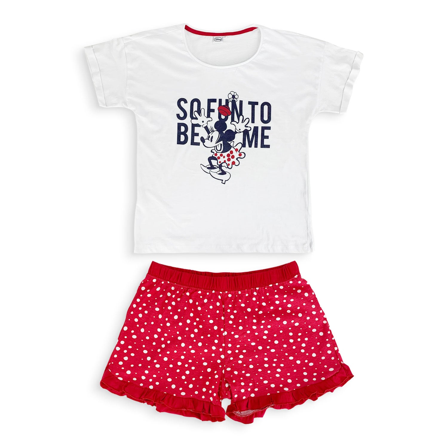 Pigiama corto donna Disney Minnie Mouse t-shirt e pantaloncino in cotone 5186