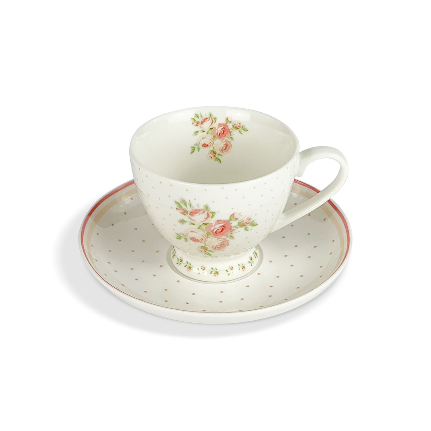 Tazza in porcellana con piattino Nuvole di Stoffa retrò Shabby chic Annette 5219