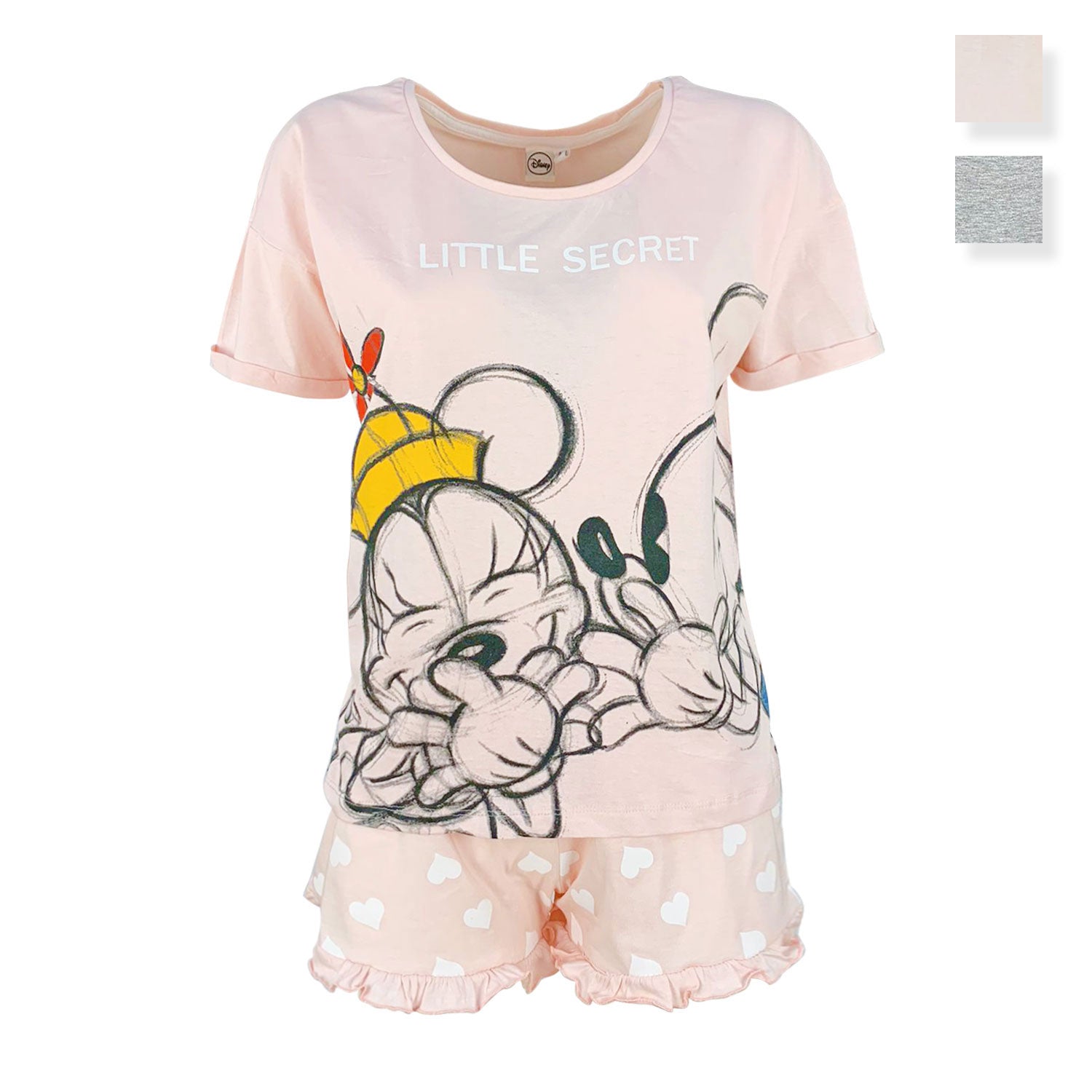 Pigiama corto donna Disney Mickey Mouse t-shirt e pantaloncino in cotone 5364