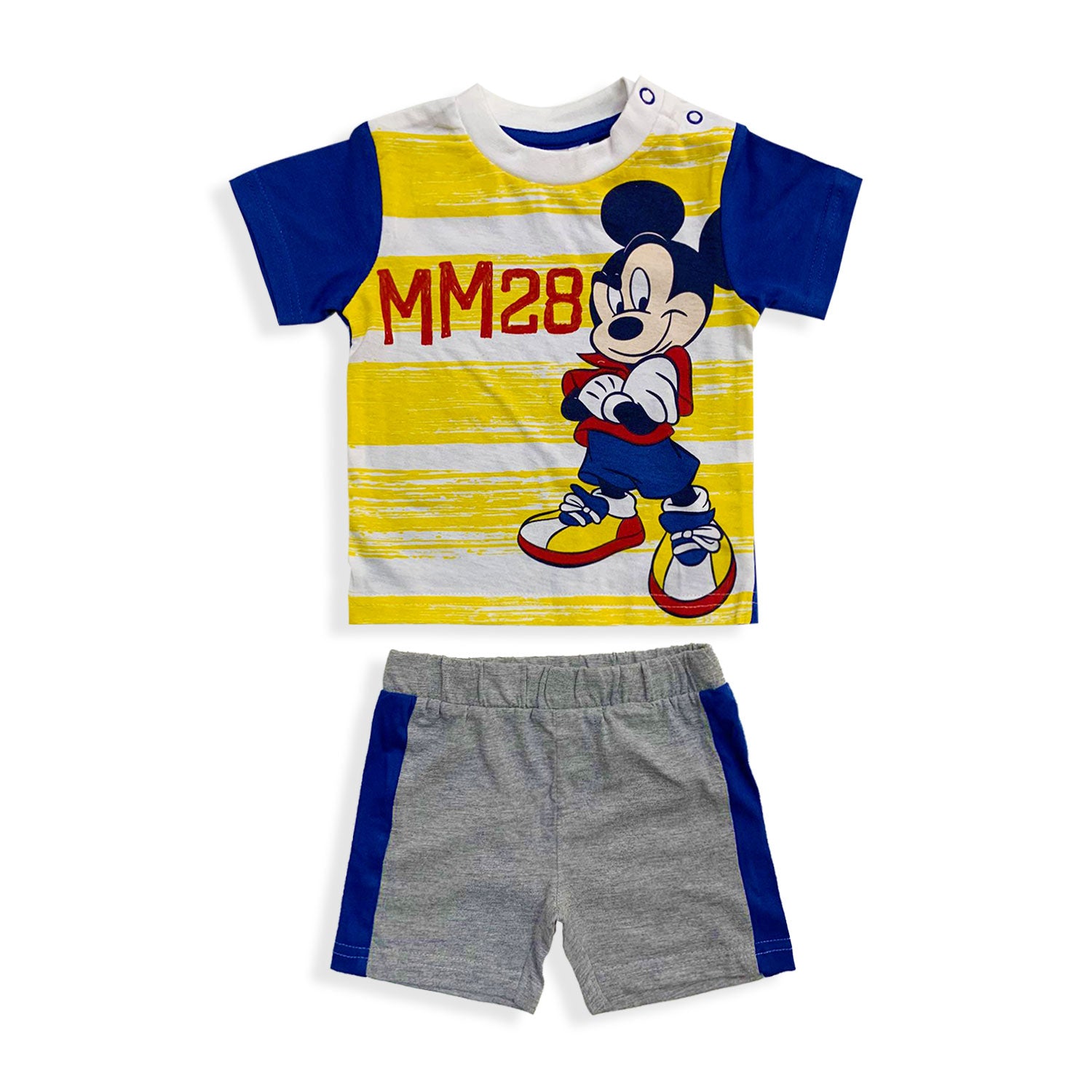 Completo Disney Mickey Mouse in cotone estivo t-shirt neonato bambino 5508