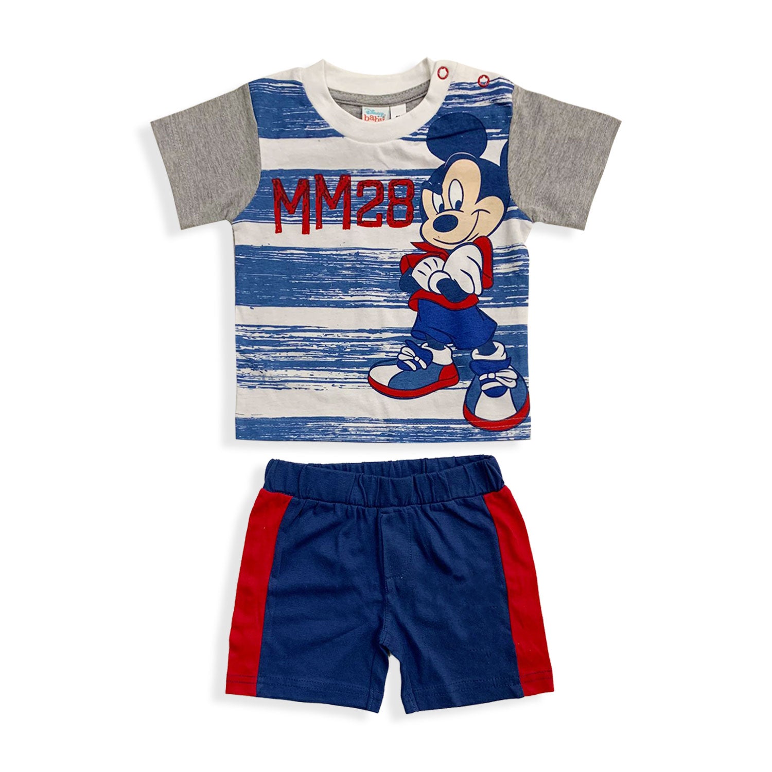 Completo Disney Mickey Mouse in cotone estivo t-shirt neonato bambino 5508