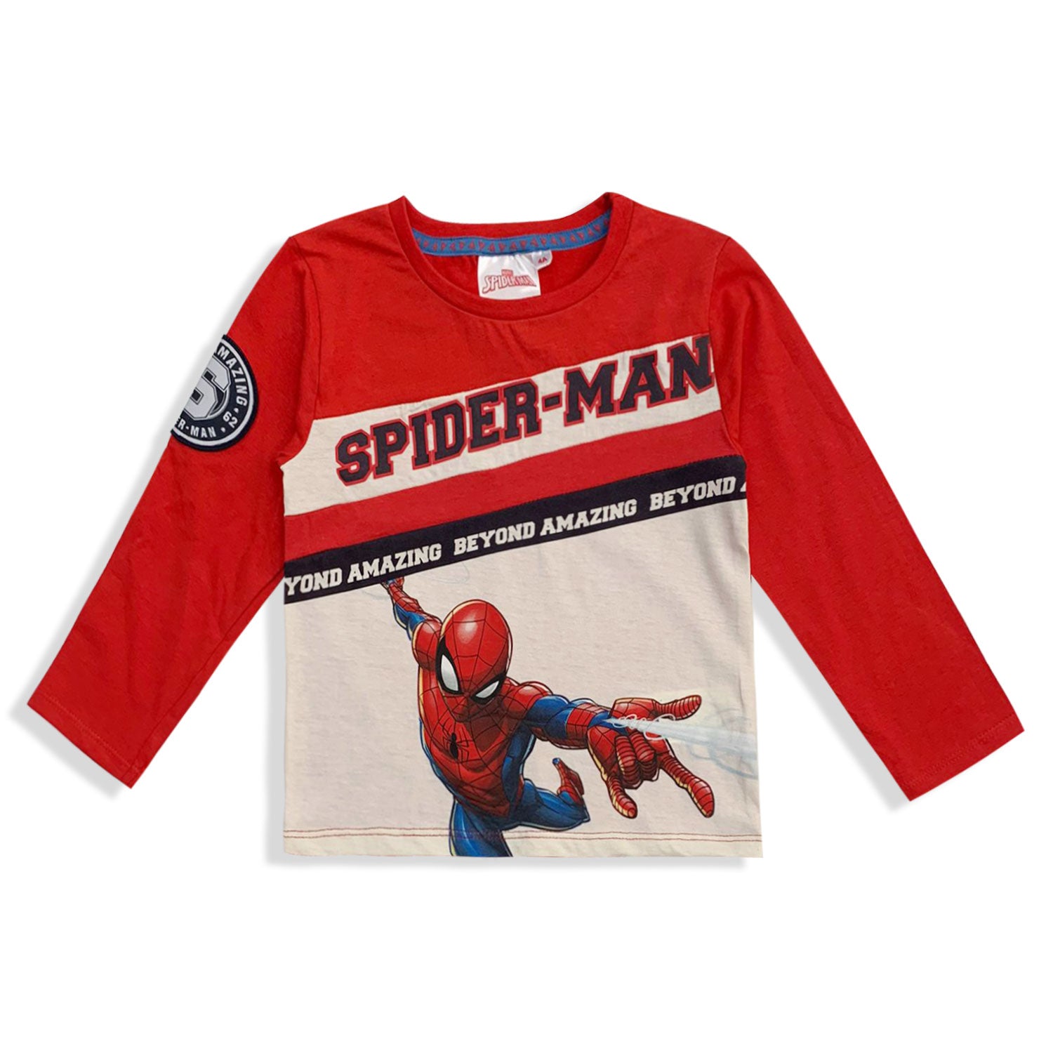 Maglietta Marvel Spiderman maniche lunghe bambino ufficiale in cotone 5559