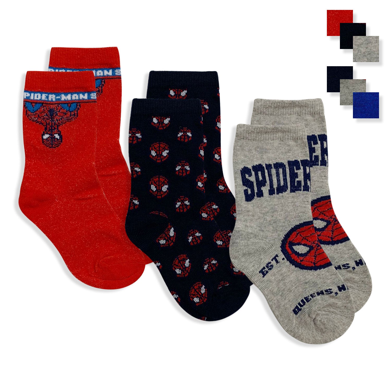 Calzini Marvel Spiderman set 3 paia per bambino in cotone Calze Bimbo 5676