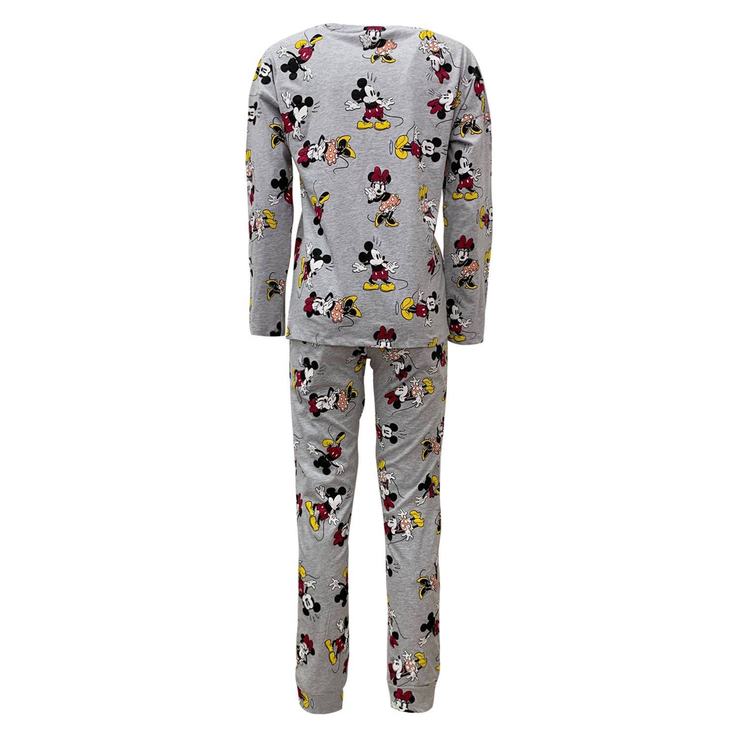 Pigiama lungo donna Disney Minnie Mouse maglia pantalone ragazza in cotone 5693