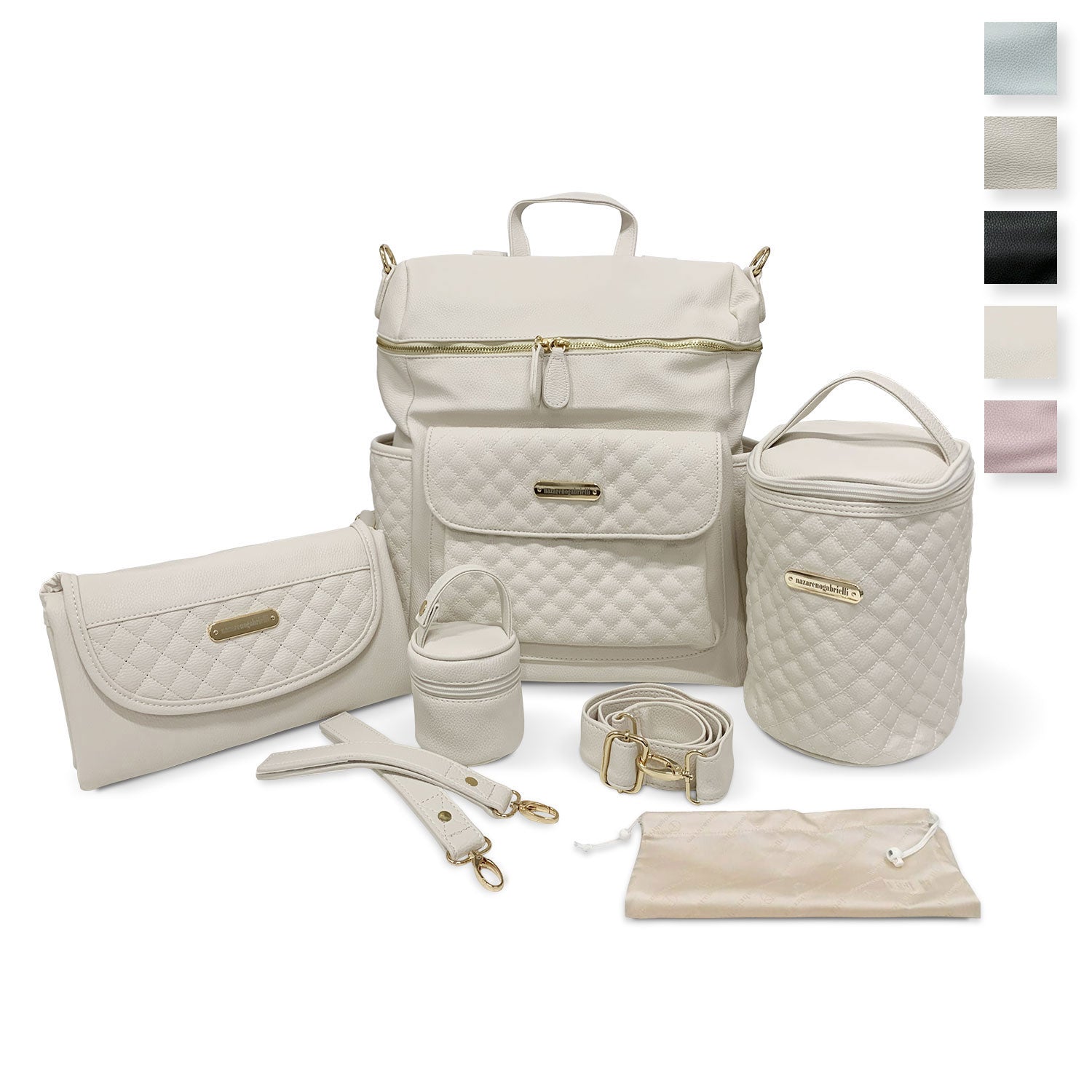 Nazareno Gabrielli baby changing bag set in eco leather 5805