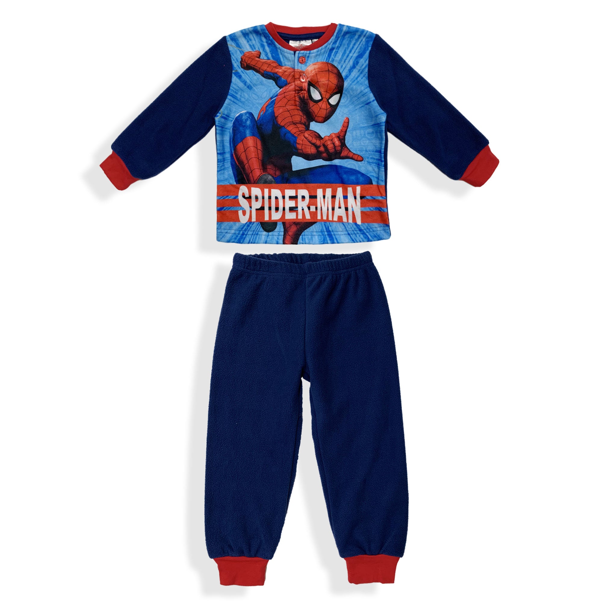 Pigiama Marvel Spiderman lungo ufficiale maniche lunghe in pile bambino 5955