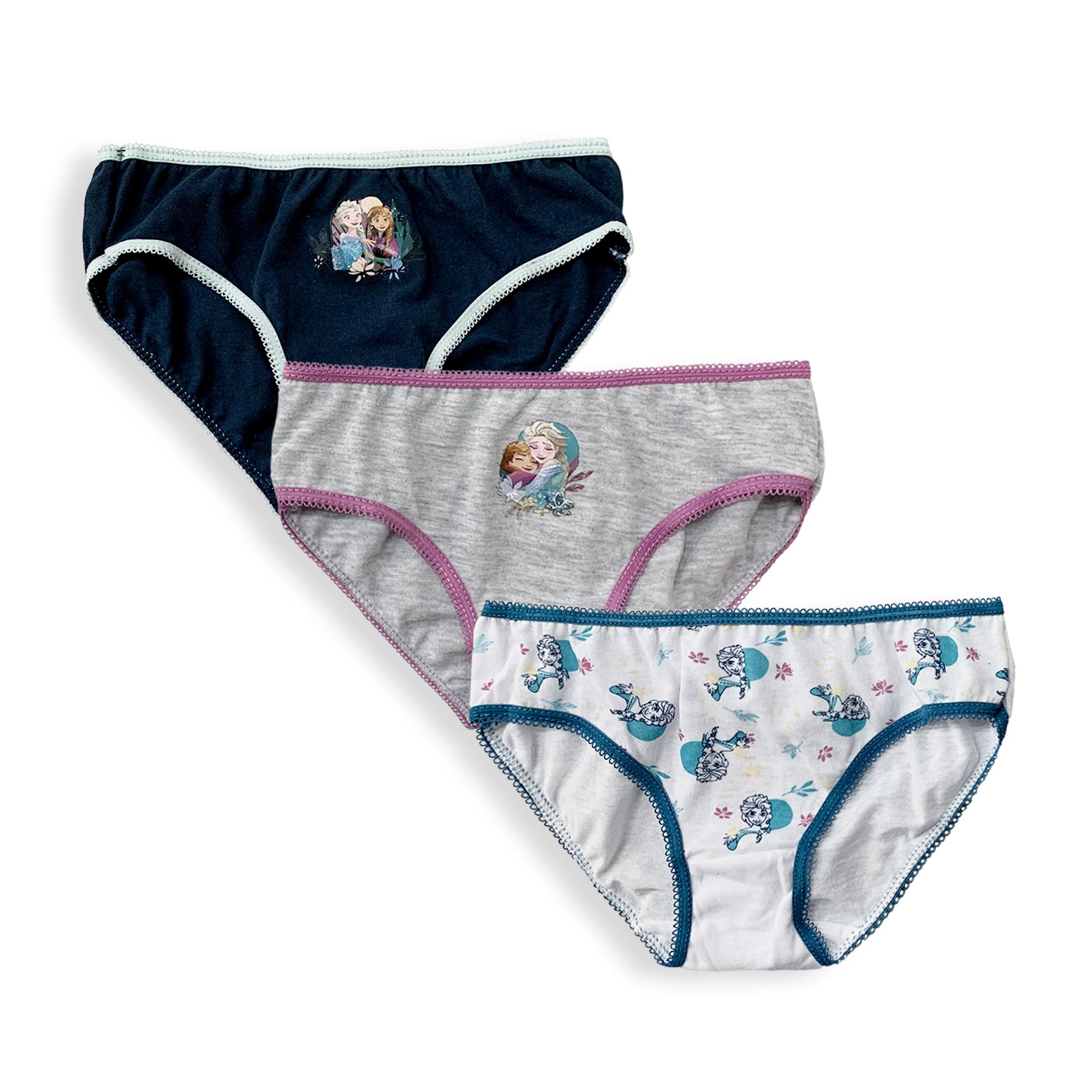 Slip Disney Frozen Elsa 3 pezzi ufficiale bimba shorties mutandine intimo 5966