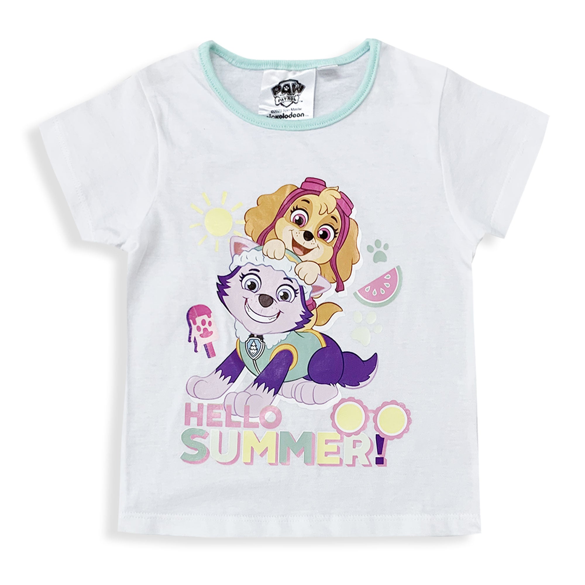 Pigiama bambina Paw Patrol t-shirt pantaloncino in cotone estivo 6035