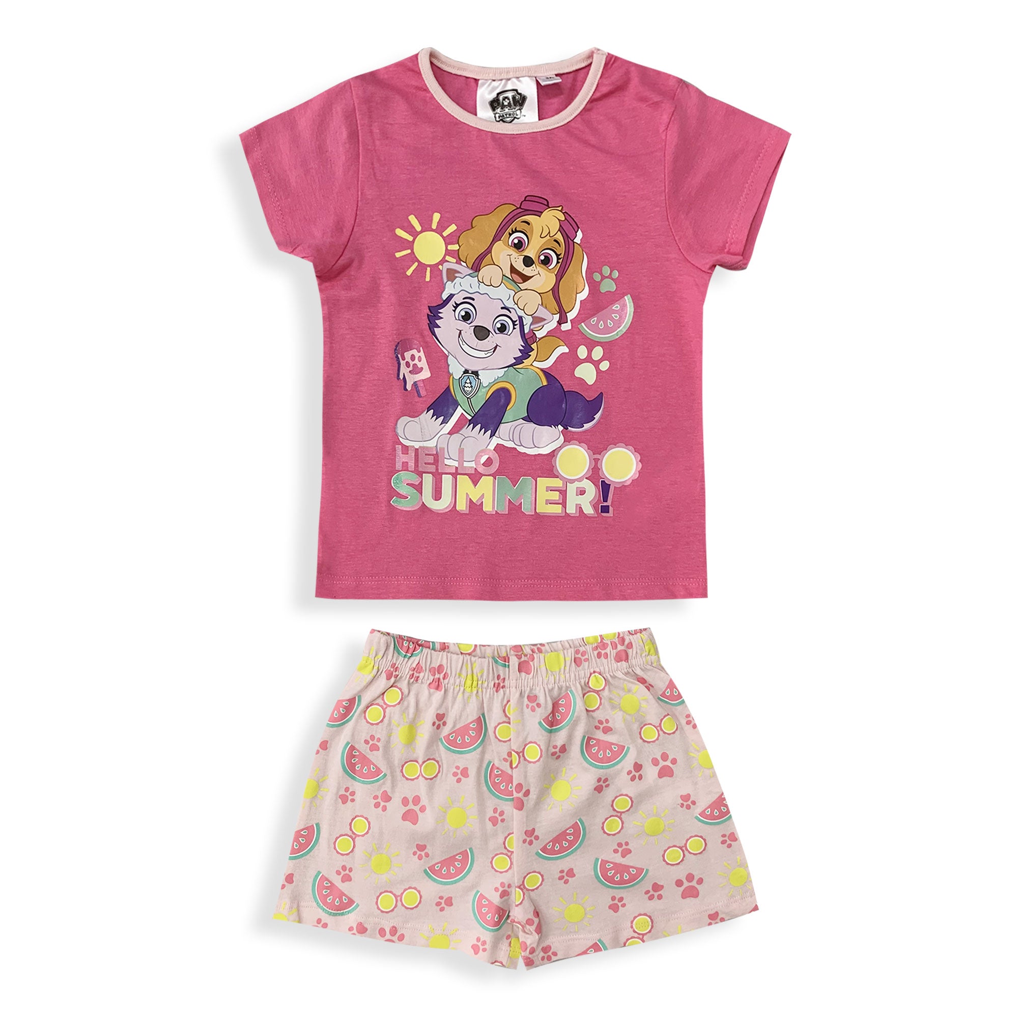 Pigiama bambina Paw Patrol t-shirt pantaloncino in cotone estivo 6035