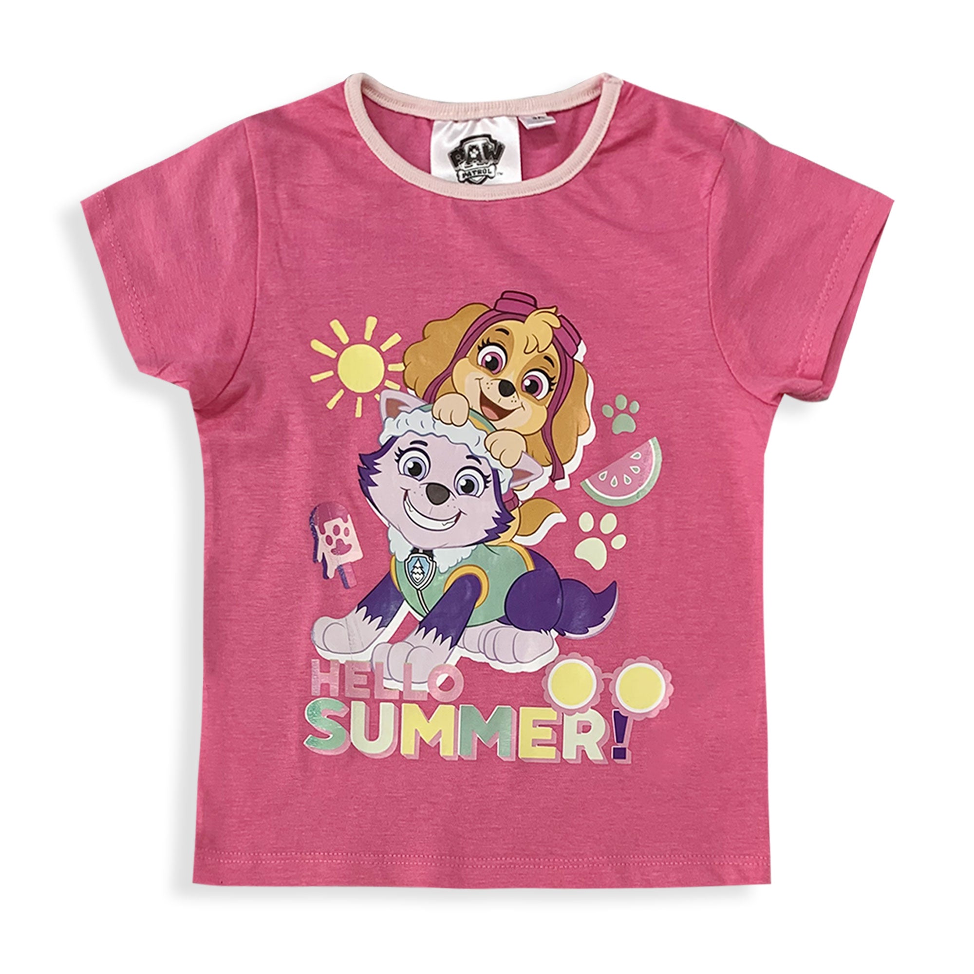 Pigiama bambina Paw Patrol t-shirt pantaloncino in cotone estivo 6035