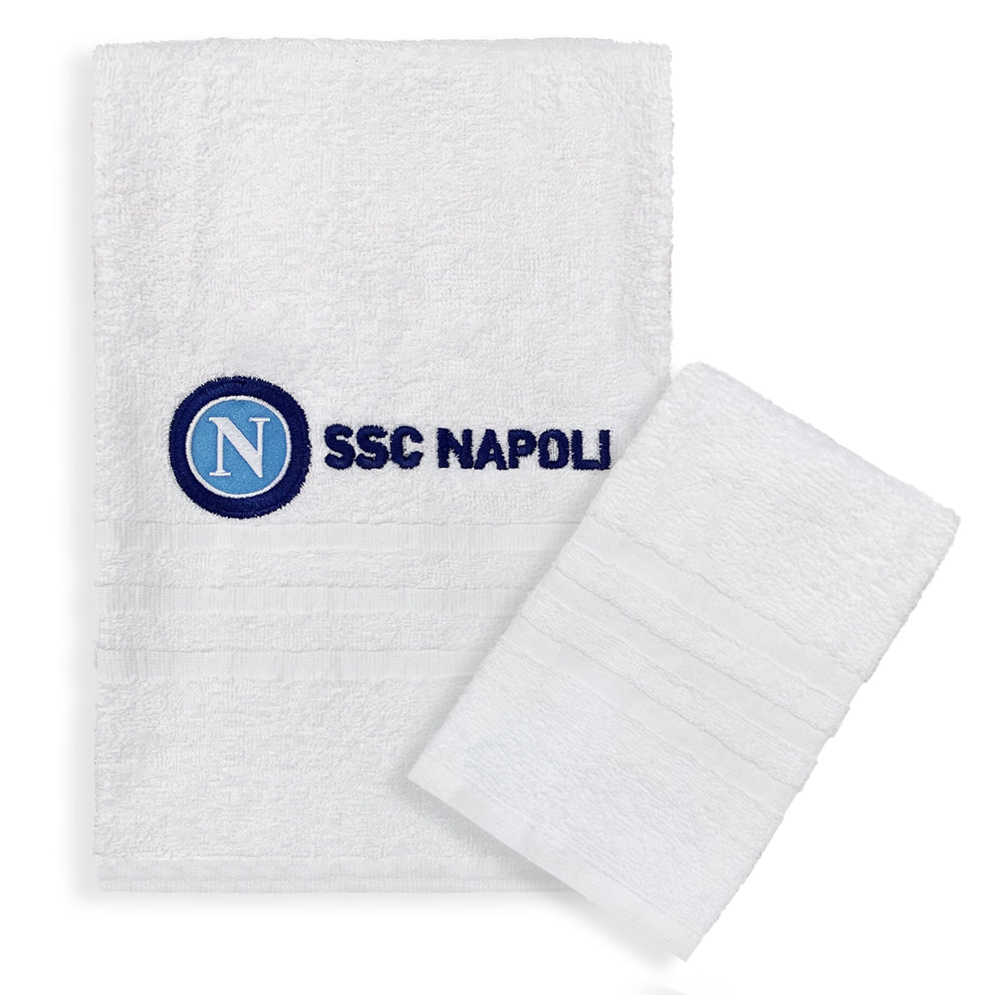 Set asciugamani bagno 1+1 SSC Napoli originale in spugna di puro cotone 6131