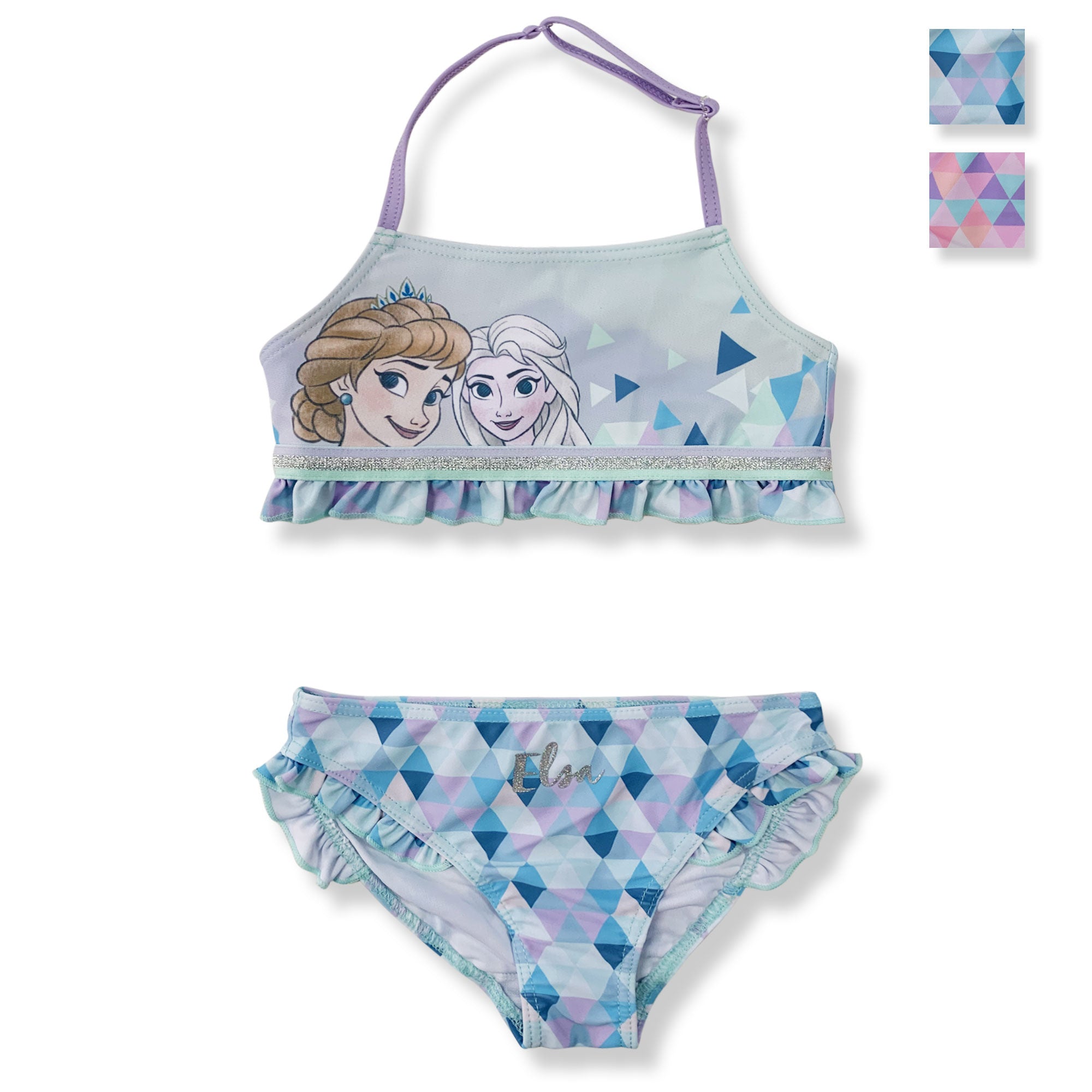 Costume da bagno bambina Disney Frozen Elsa e Anna due pezzi bikini mare 6156