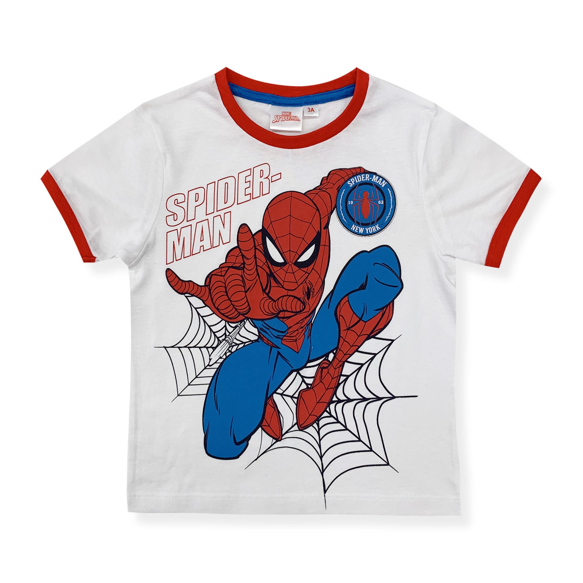 Marvel Spiderman t shirt for children with short sleeves in cotton