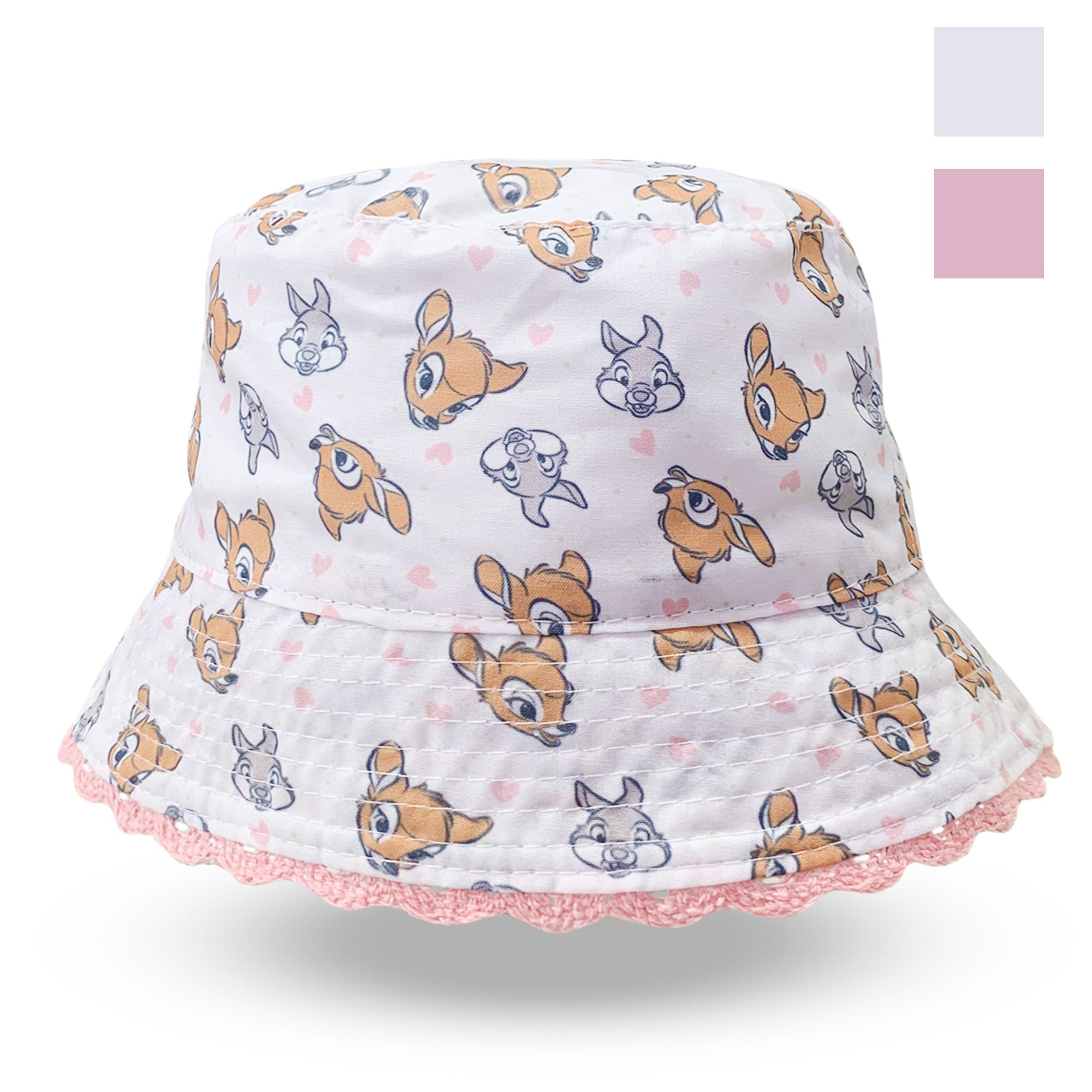 Cappellino pescatore per bambina Disney Bambi neonato bimba in cotone 6179