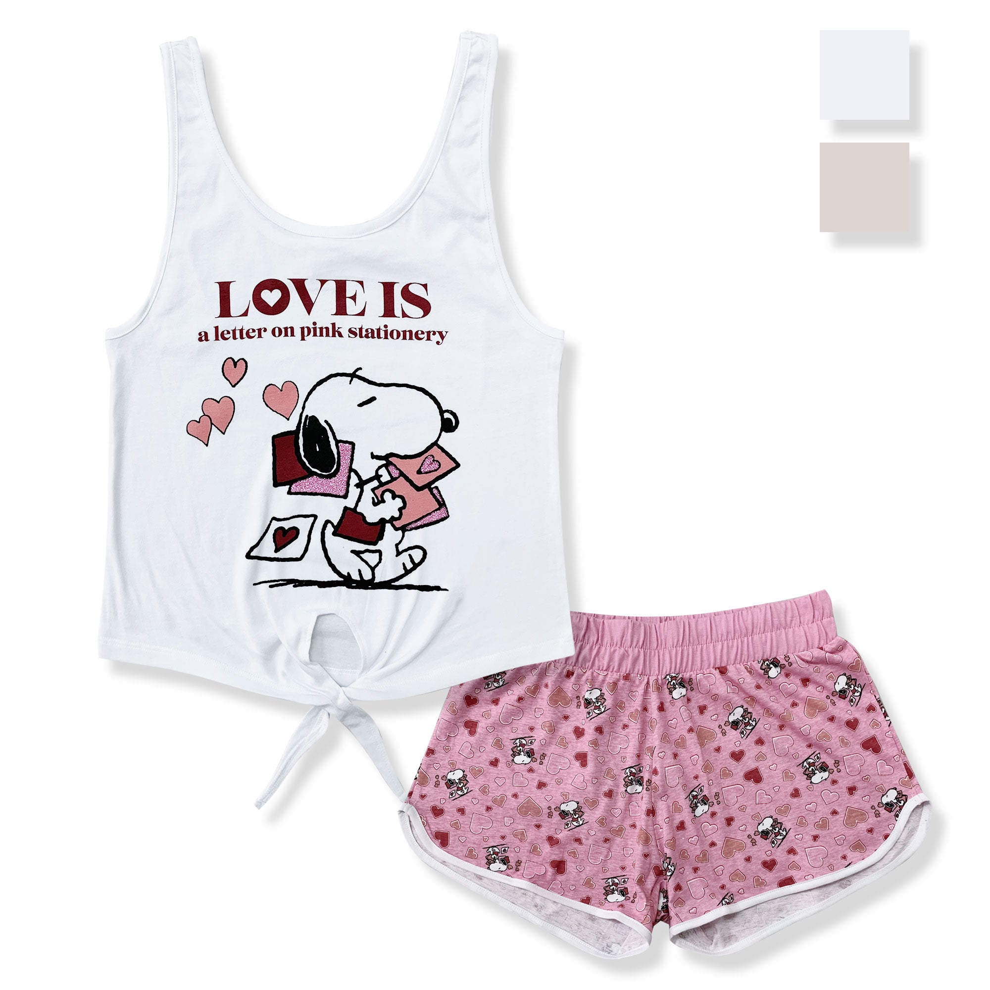 Pigiama corto donna Snoopy canotta e short in cotone estivo 6186