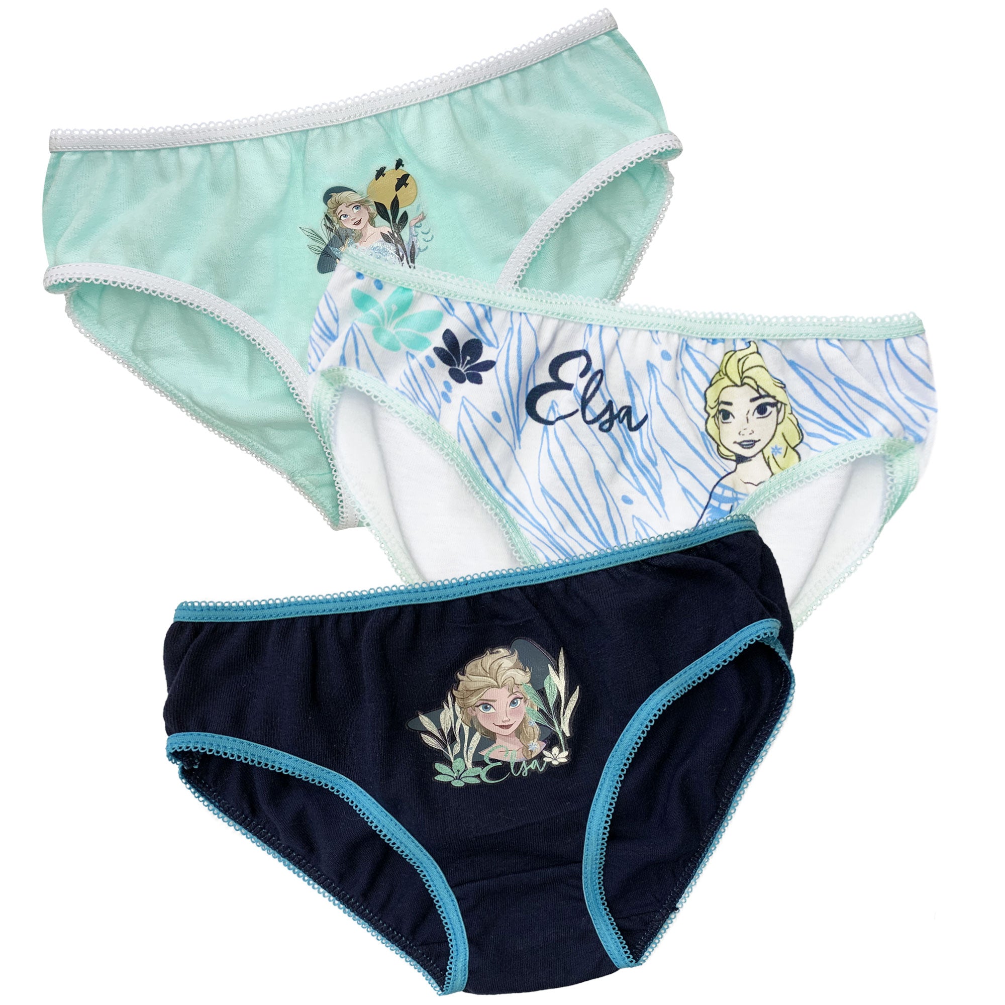 Slip Disney Frozen Elsa 3 pezzi ufficiale bimba shorties mutandine cotone 6192