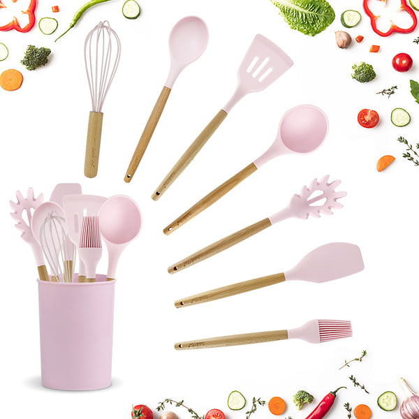 Set di utensili da Cucina Isabelle Rose in silicone e legno