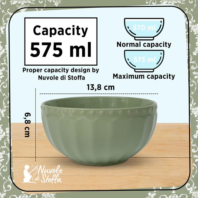 Tazza colazione/ciotola Nuvole di Stoffa serie Sunday colore verde bosco  capacità 575 ml.