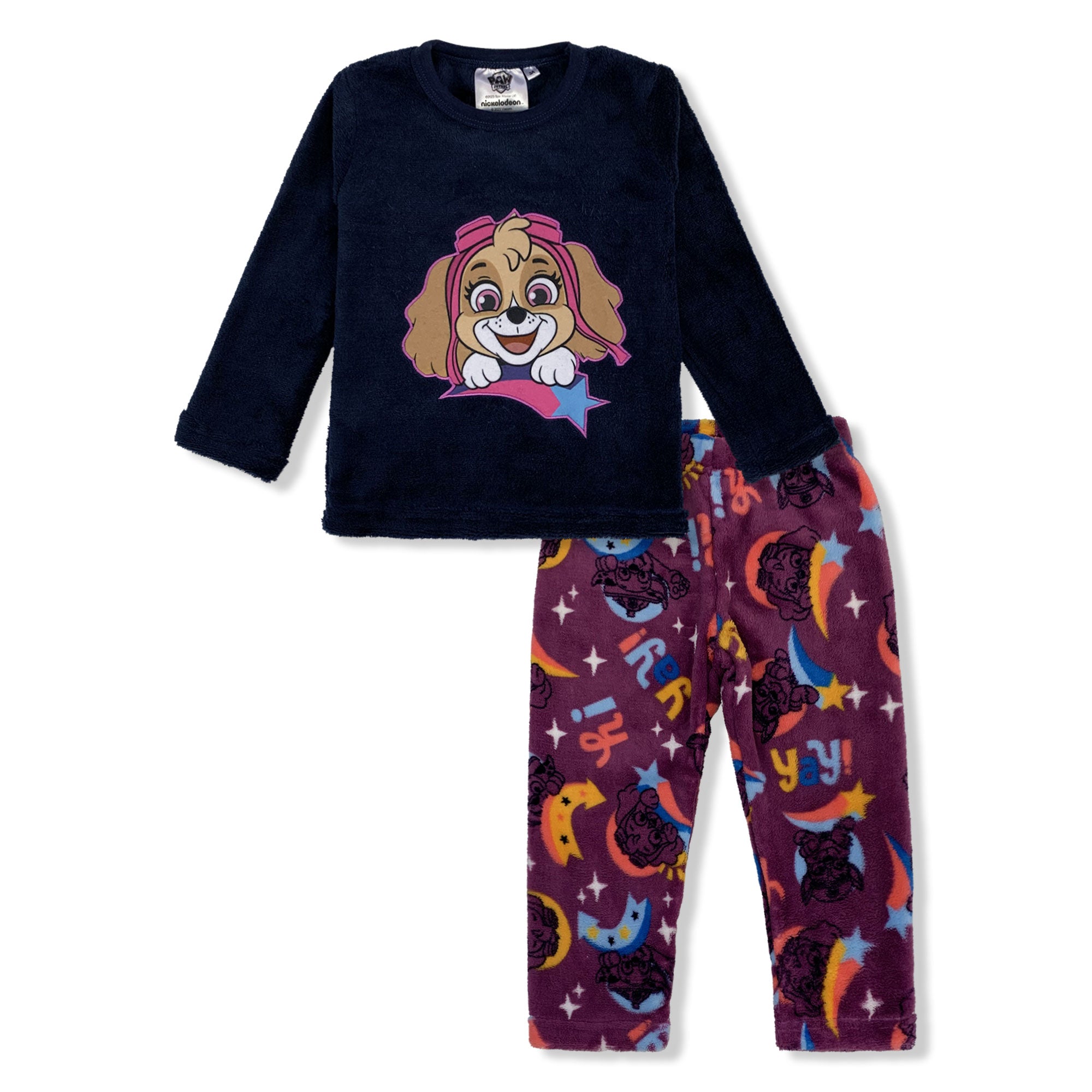 Pigiama Paw Patrol lungo in pile per bambina maniche lunghe 6234