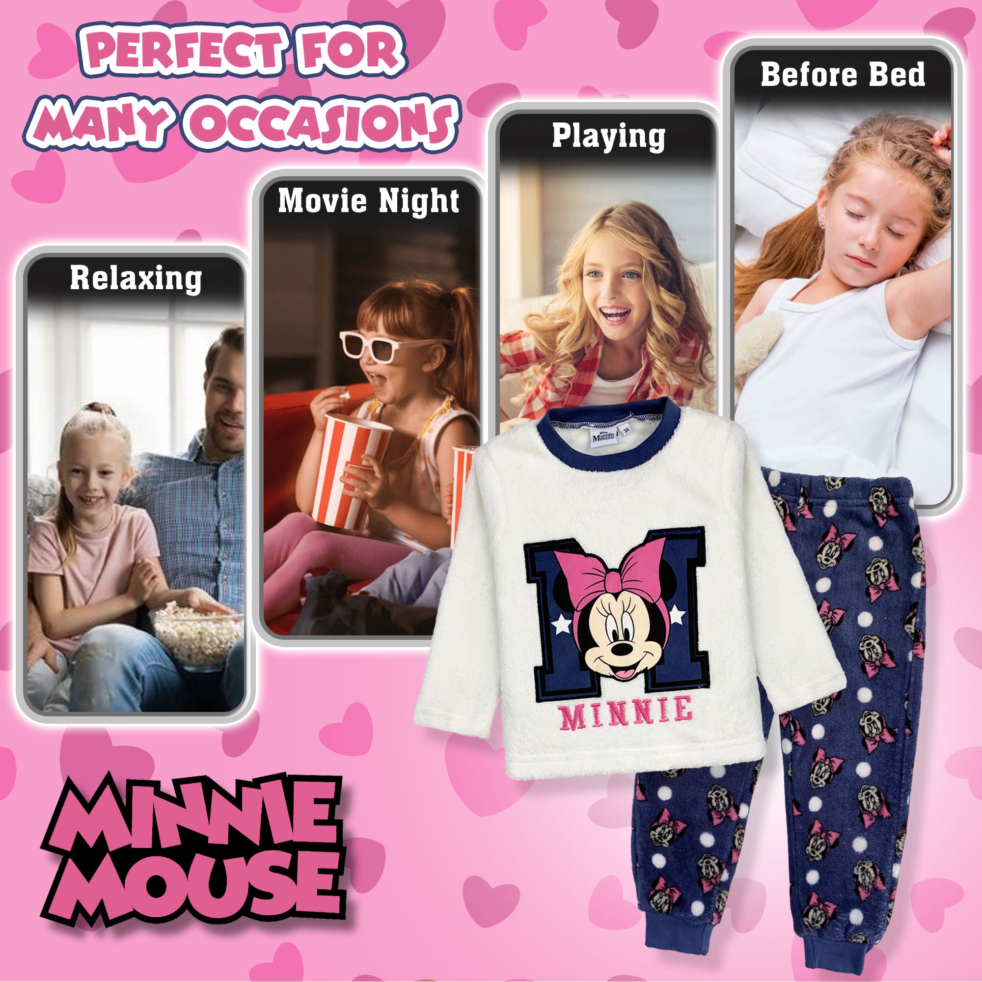 Pigiama per bambina Disney Minnie Mouse in pile invernale 6268