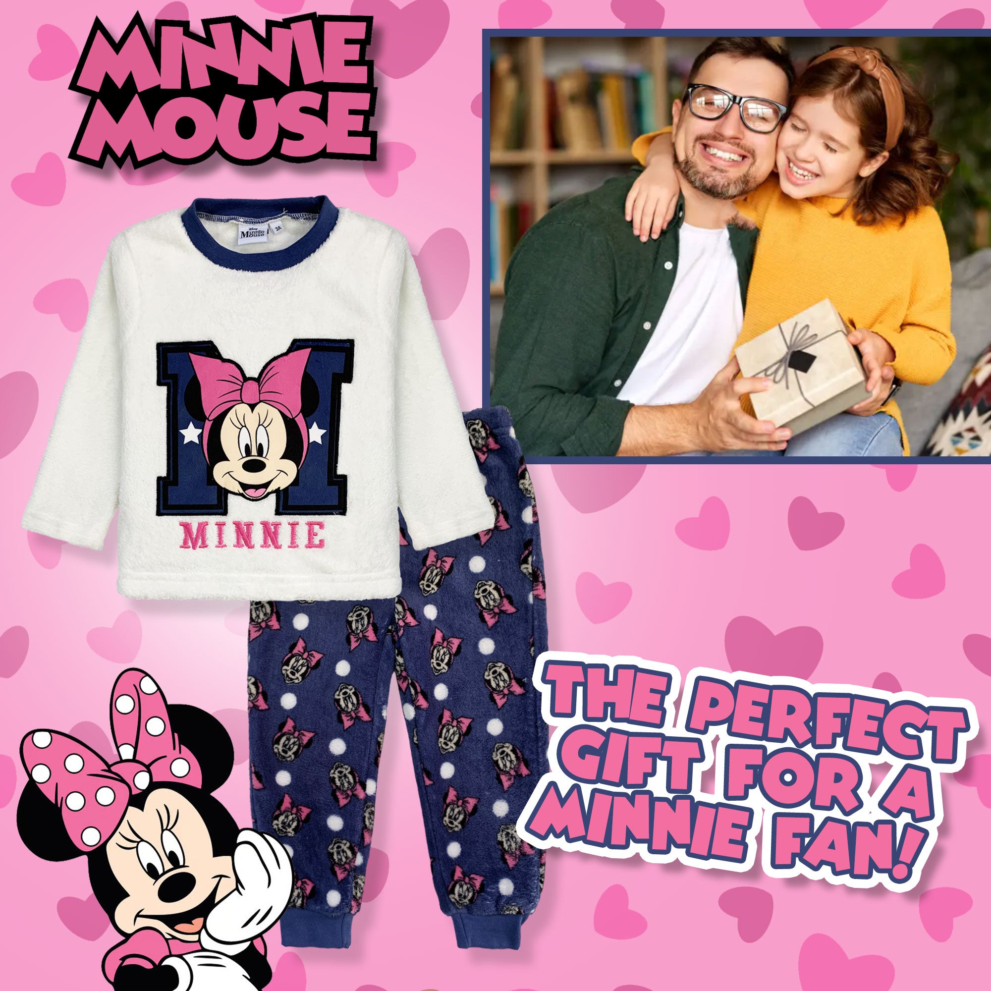 Pigiama per bambina Disney Minnie Mouse in pile invernale 6268