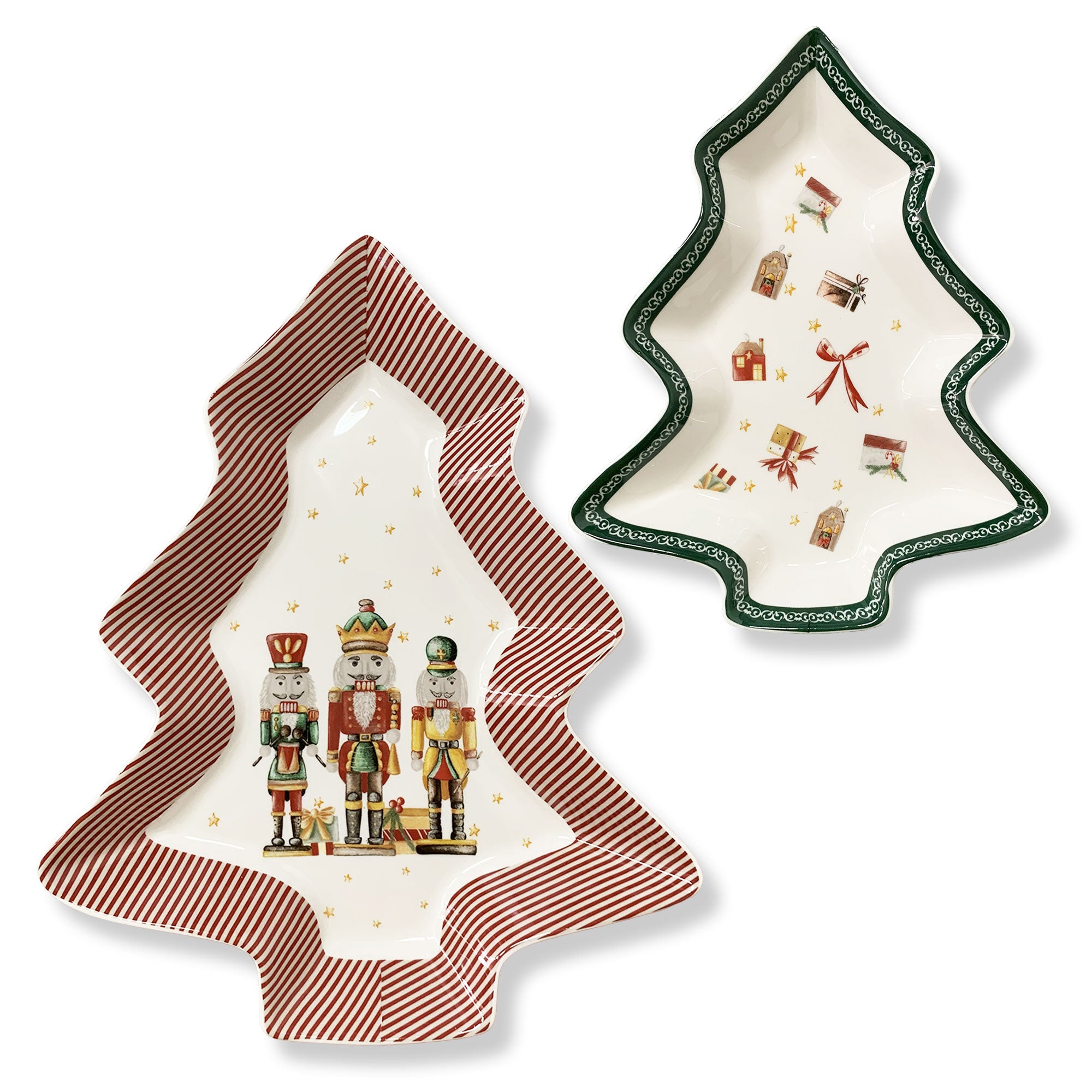 Set ciotole natalizie Nuvole di Stoffa 2pz vassoi alberi di Natale Carol 6282