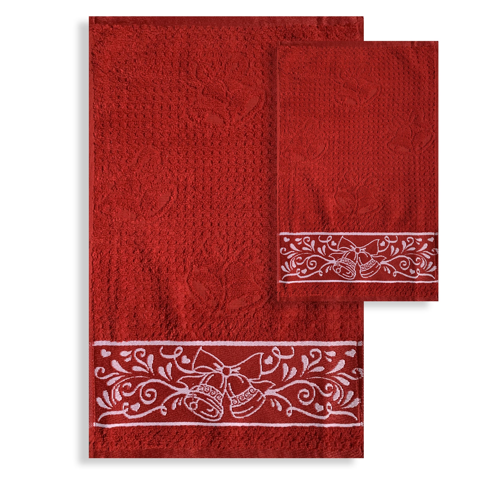 Asciugamani natalizi 1+1 Sommaruga in spugna Jacquard Decoro Natale Jolly 6433