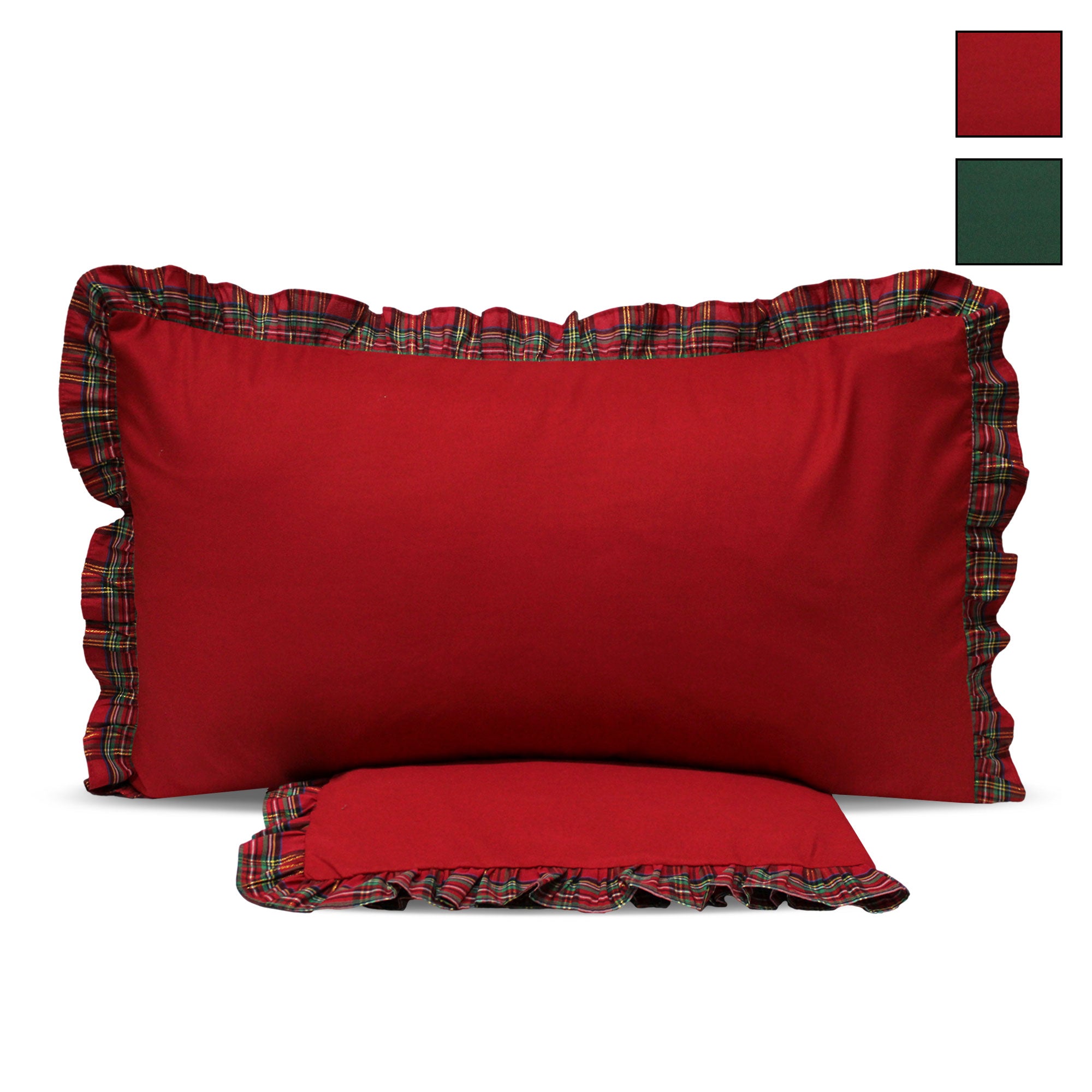 Completo lenzuola natalizio Tartan matrimoniale Preziosa Home 2 piazze 6531