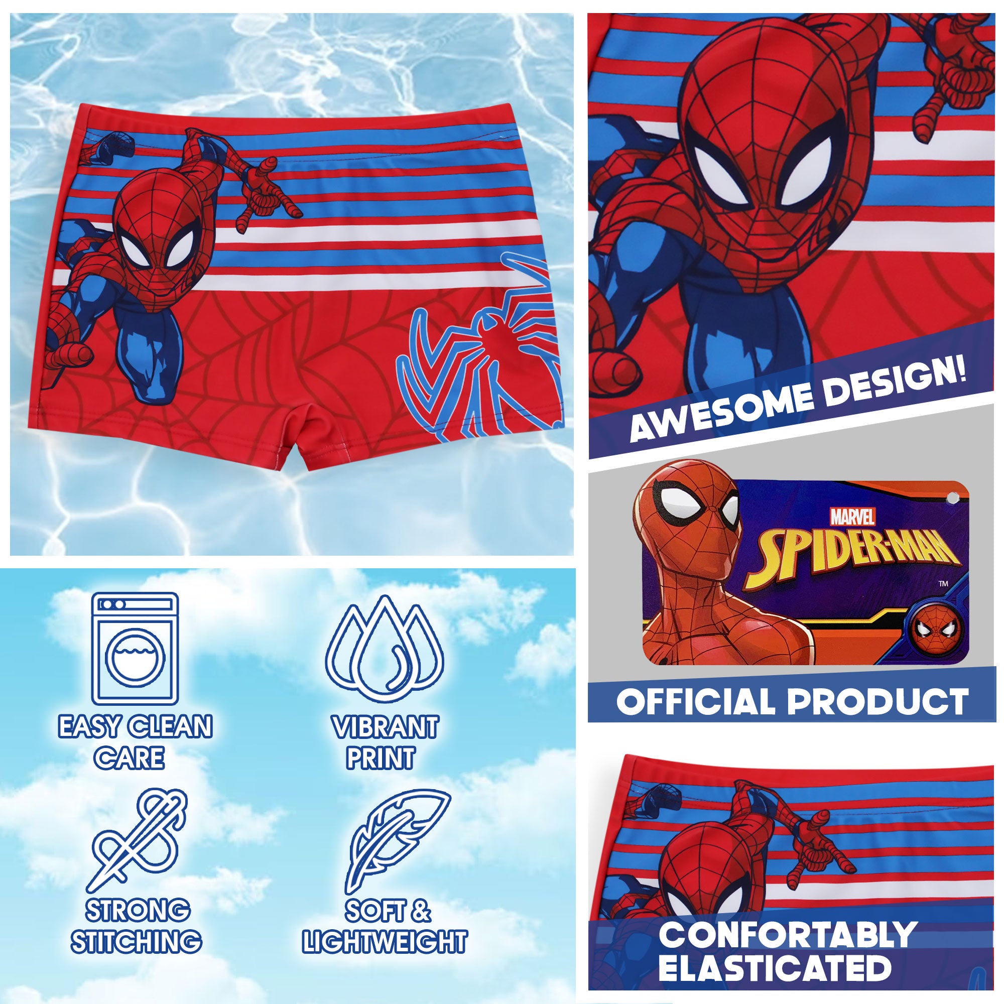 Costume da bagno bambino Marvel Spiderman boxer mare bimbo 6633