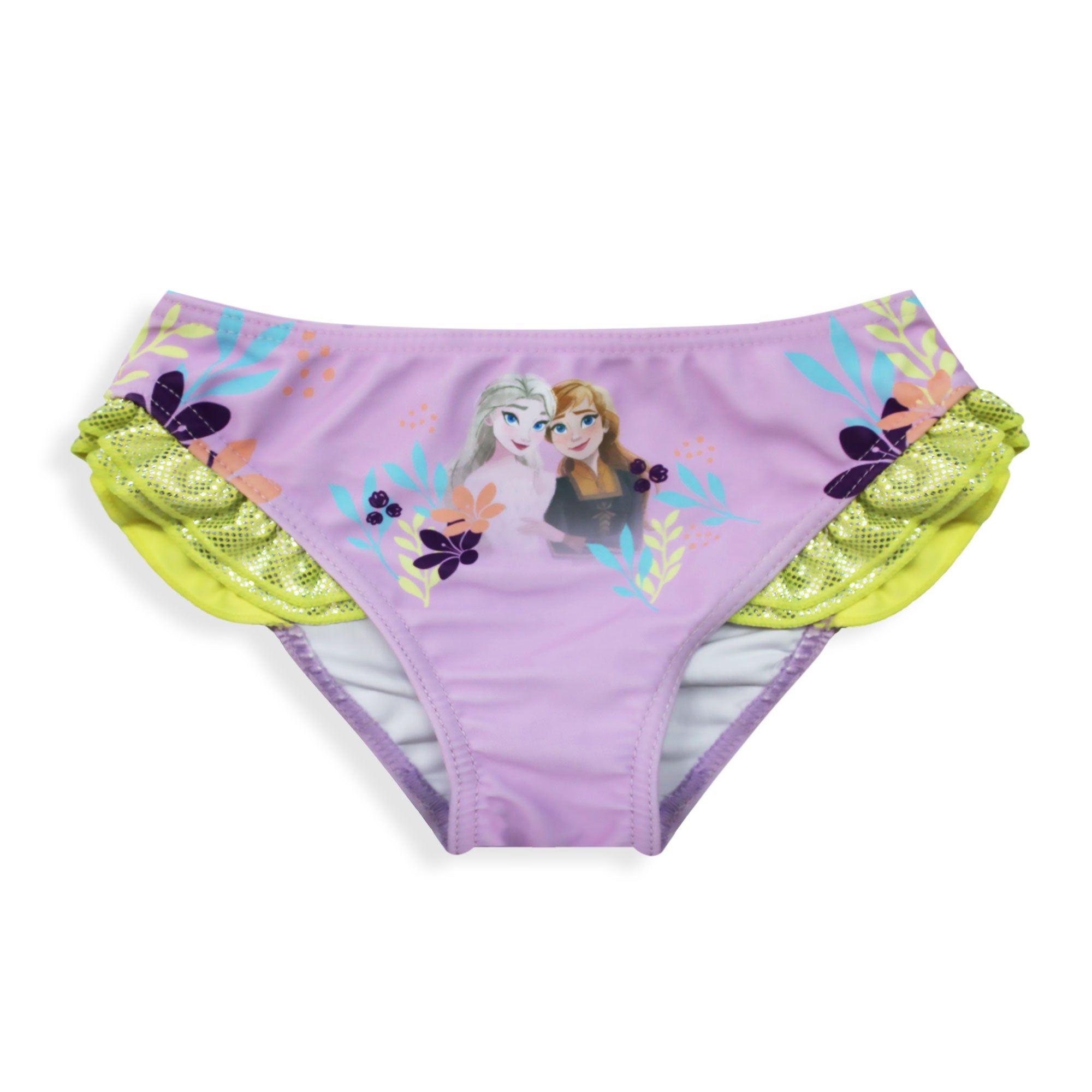 Costume da bagno slip mare per bambina Disney Frozen Elsa e Anna con volant 6657