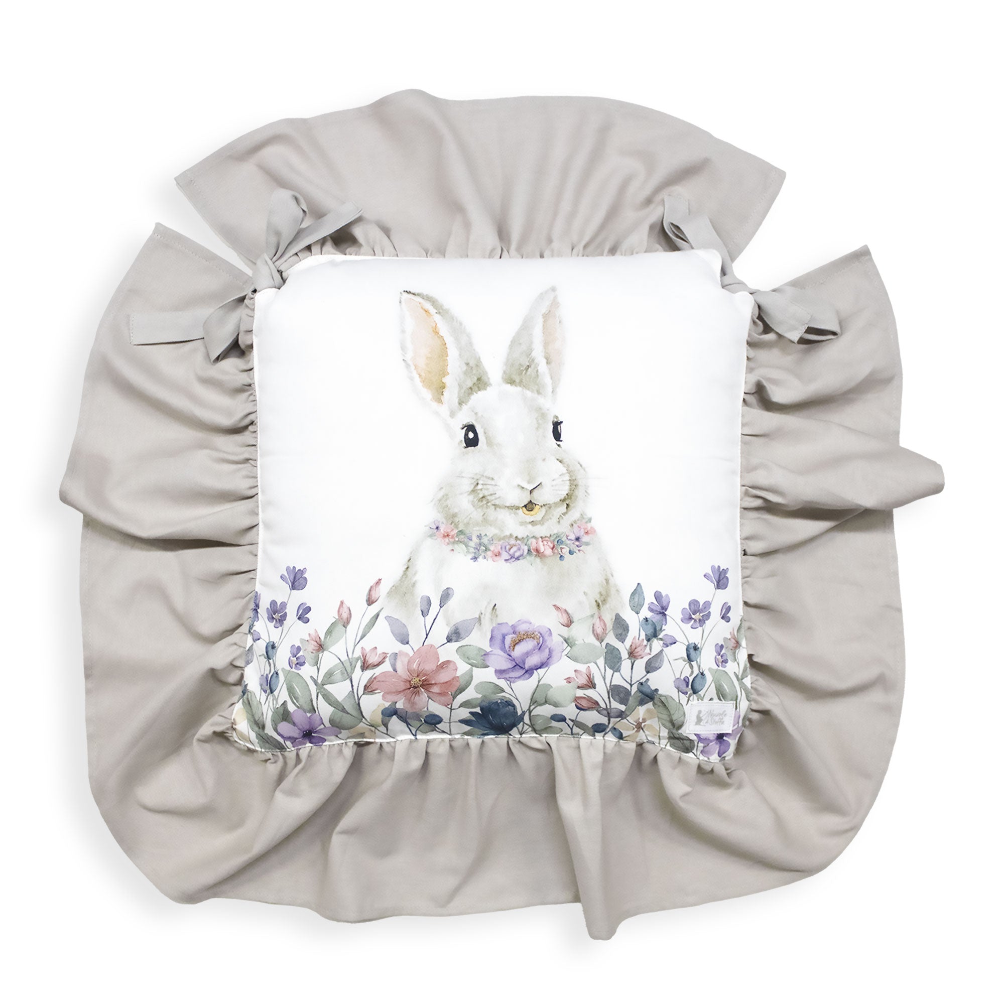 Cuscino coprisedia pasquale con balza Nuvole di Stoffa 40x40+15cm Bunny 6688